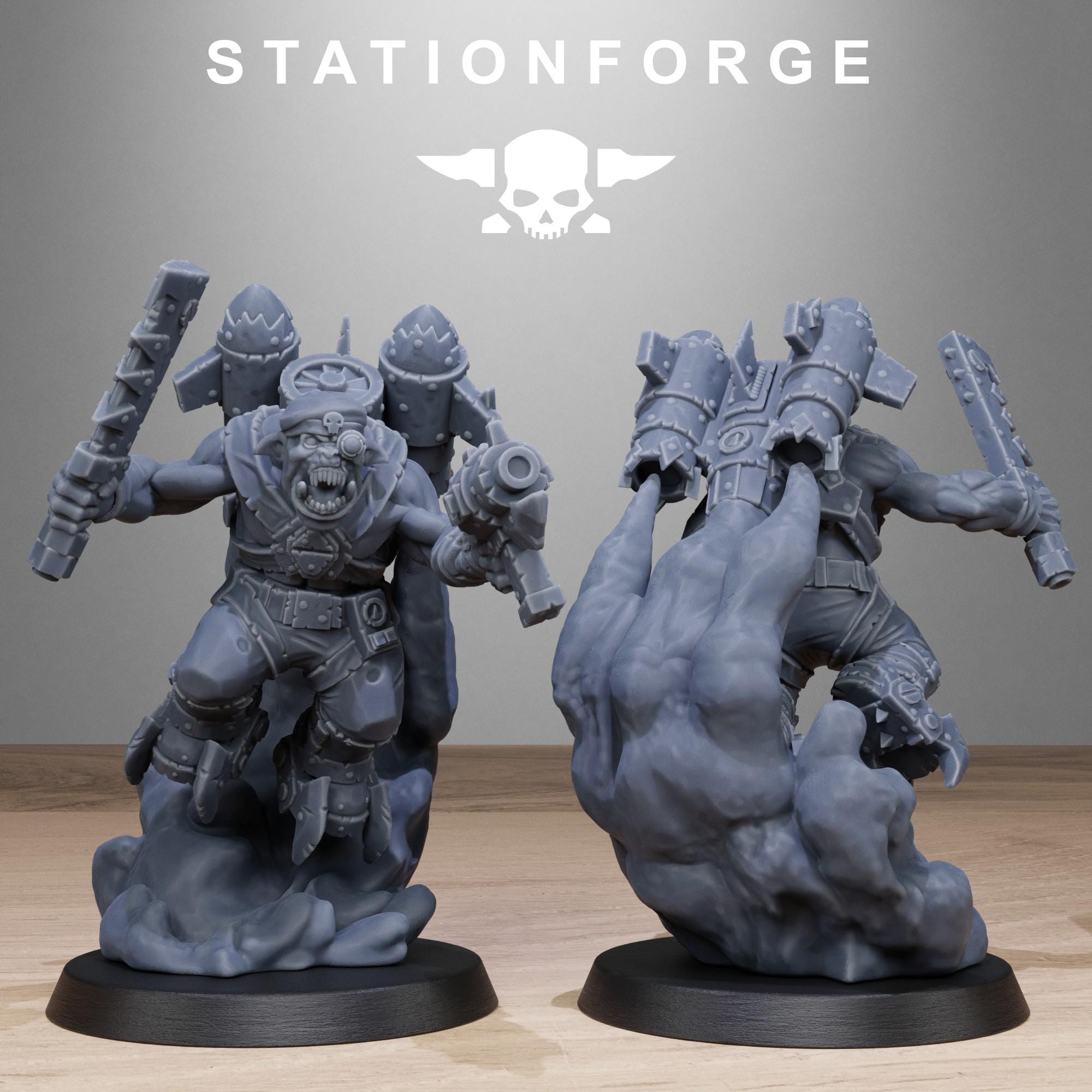 Orkaz Flyers from StationForge/10 Tabletop Miniatures +Gratis Bases