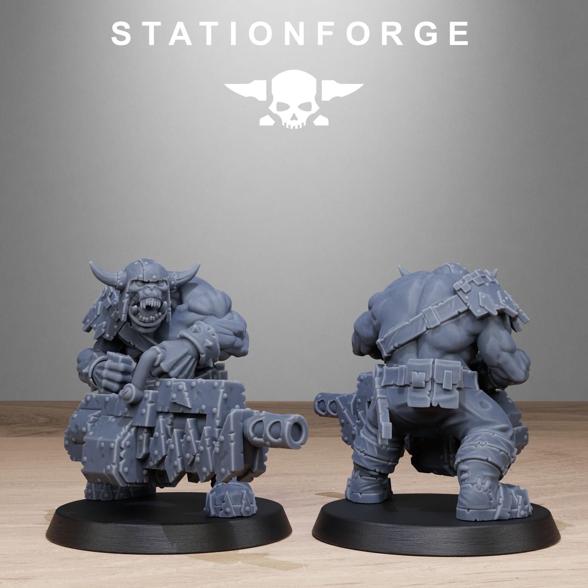Orkaz Bros Infantry from StationForge/10 Tabletop Miniatures +Gratis Bases