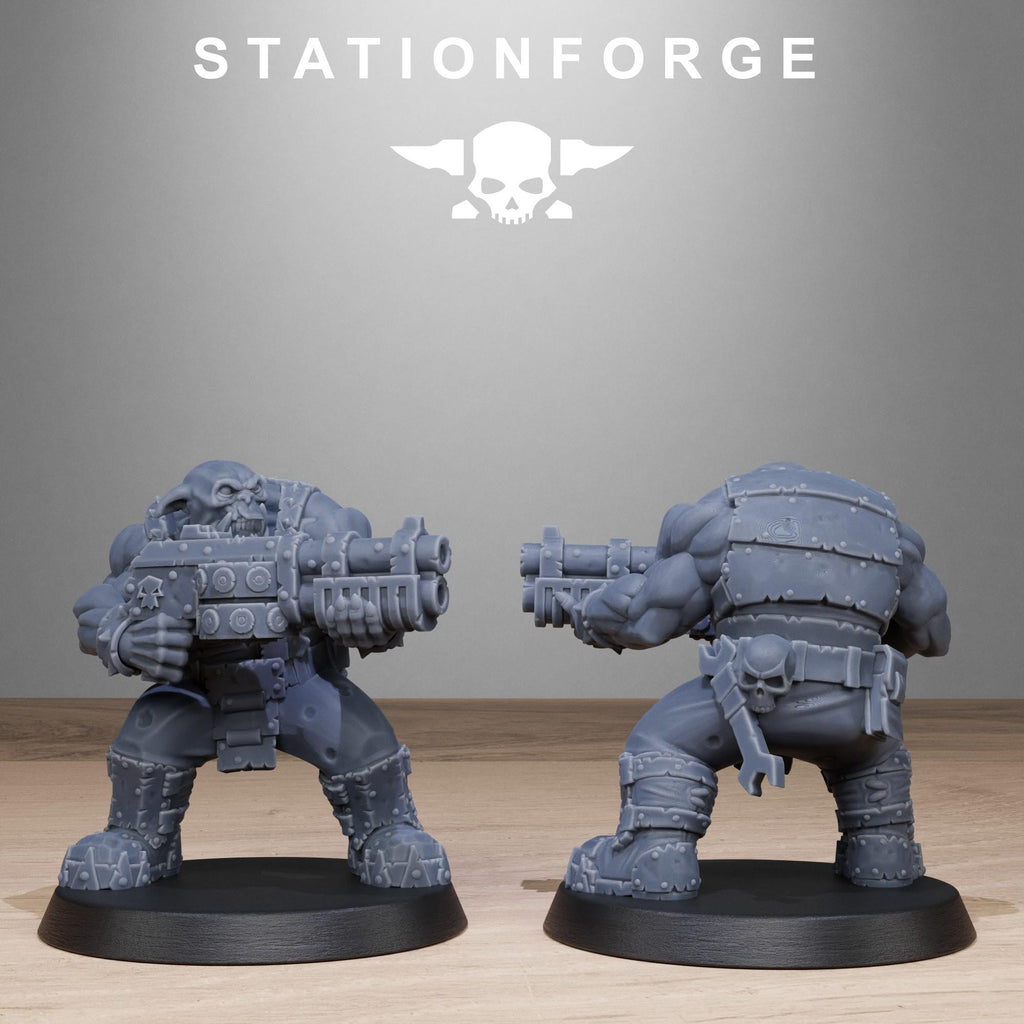Orkaz Bros Infantry from StationForge/10 Tabletop Miniatures +Gratis Bases