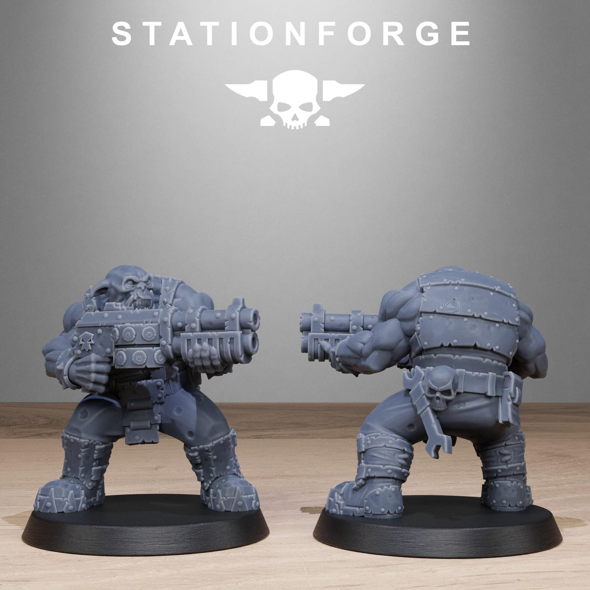 Orkaz Bros Infantry from StationForge/10 Tabletop Miniatures +Gratis Bases