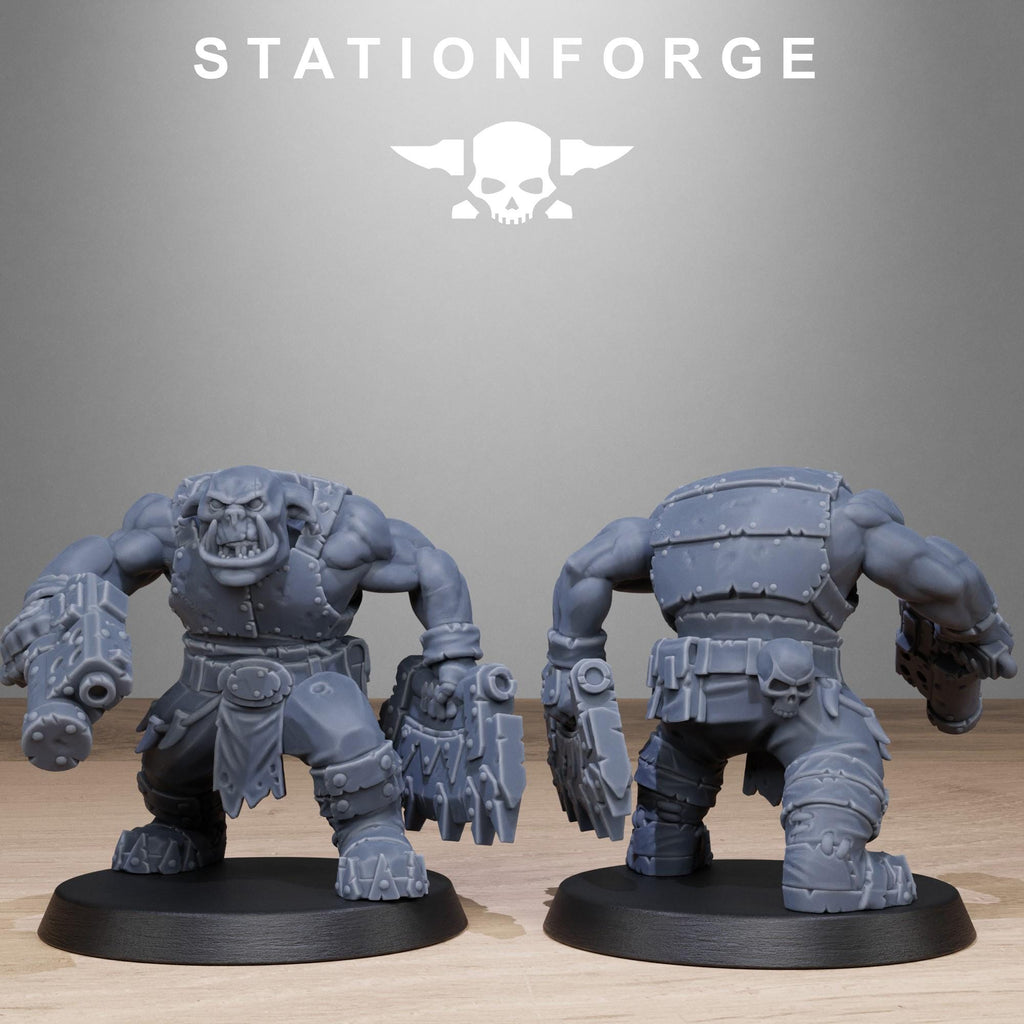 Orkaz Bros Infantry from StationForge/10 Tabletop Miniatures +Gratis Bases