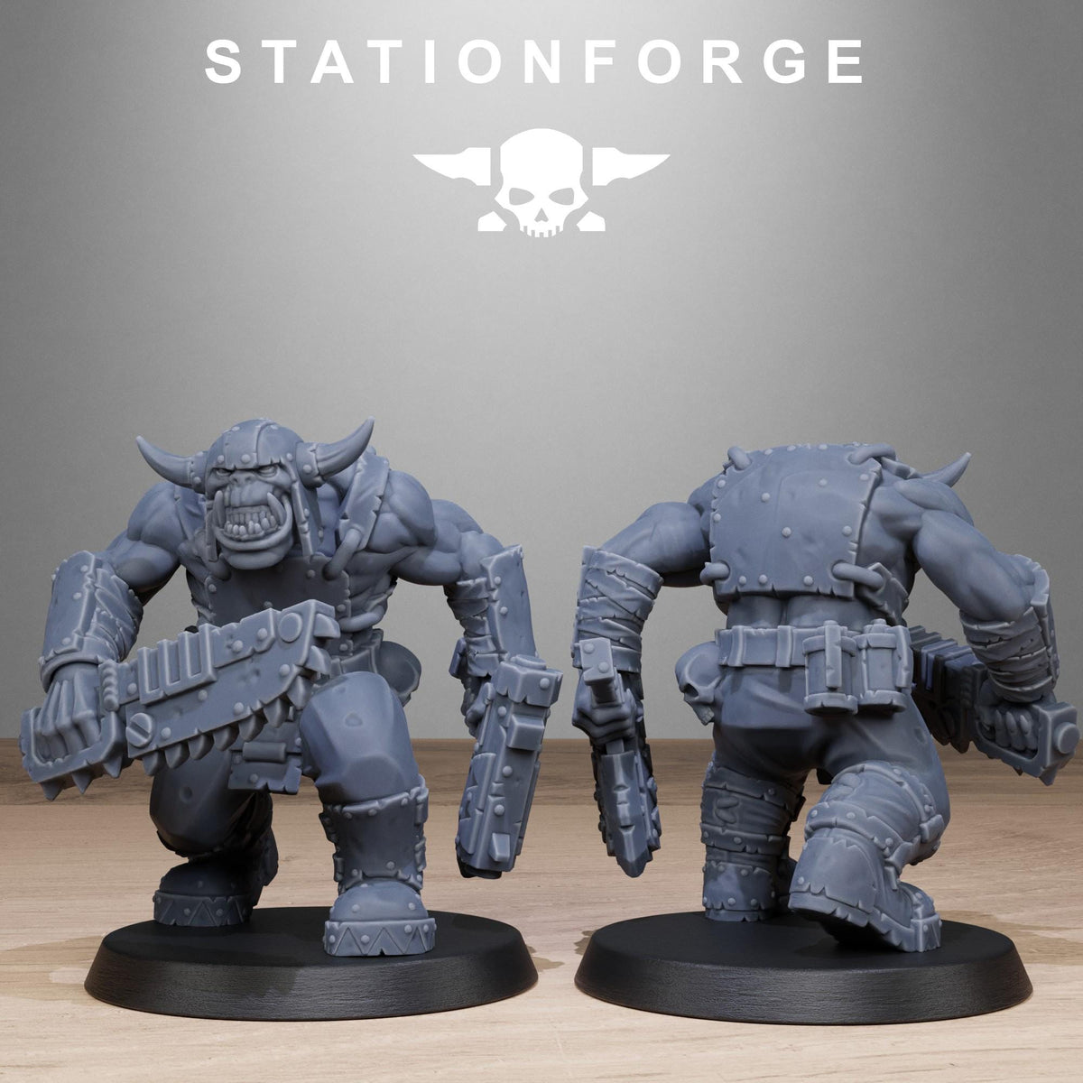 Orkaz Bros Infantry from StationForge/10 Tabletop Miniatures +Gratis Bases