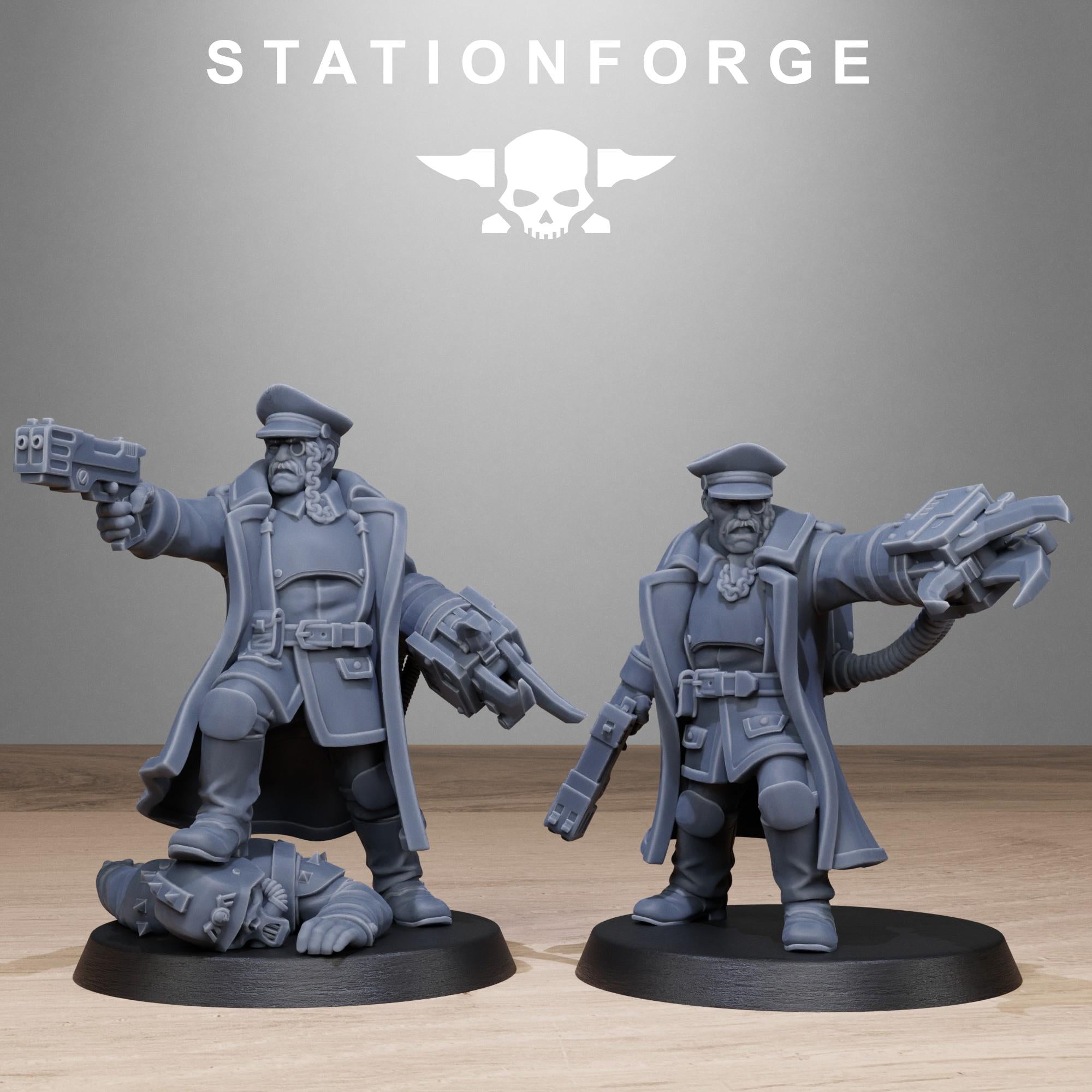FreeGuard Officer from StationForge/2 Wargame Miniatures +Gratis Bases
