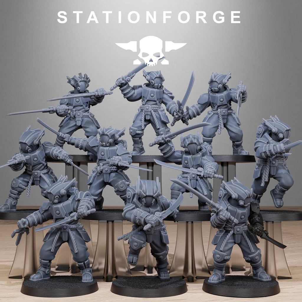 Tarion Melee Infantry from StationForge/10 Wargame Miniatures +Gratis Bases
