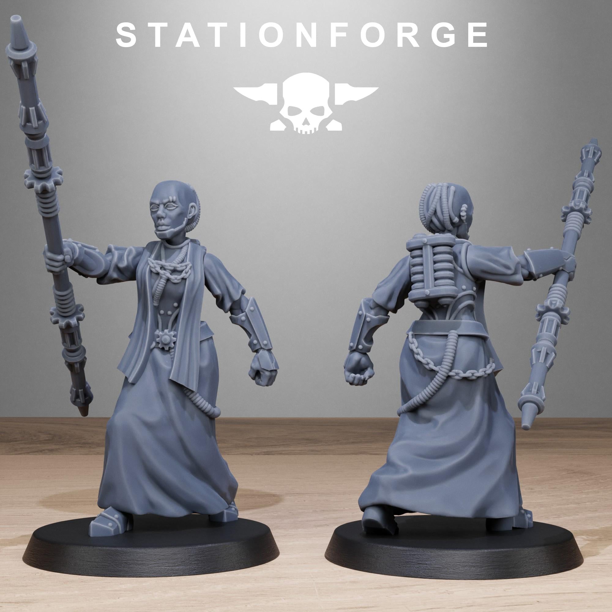 Scavenger Sister Priests from StationForge/10 Wargame Miniatures +Gratis Bases