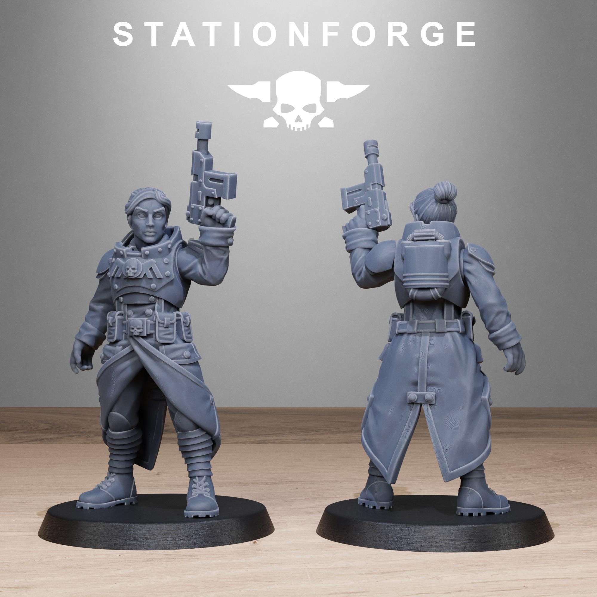 GrimGuard Sisters from StationForge/10 Wargame Miniatures +Gratis Bases