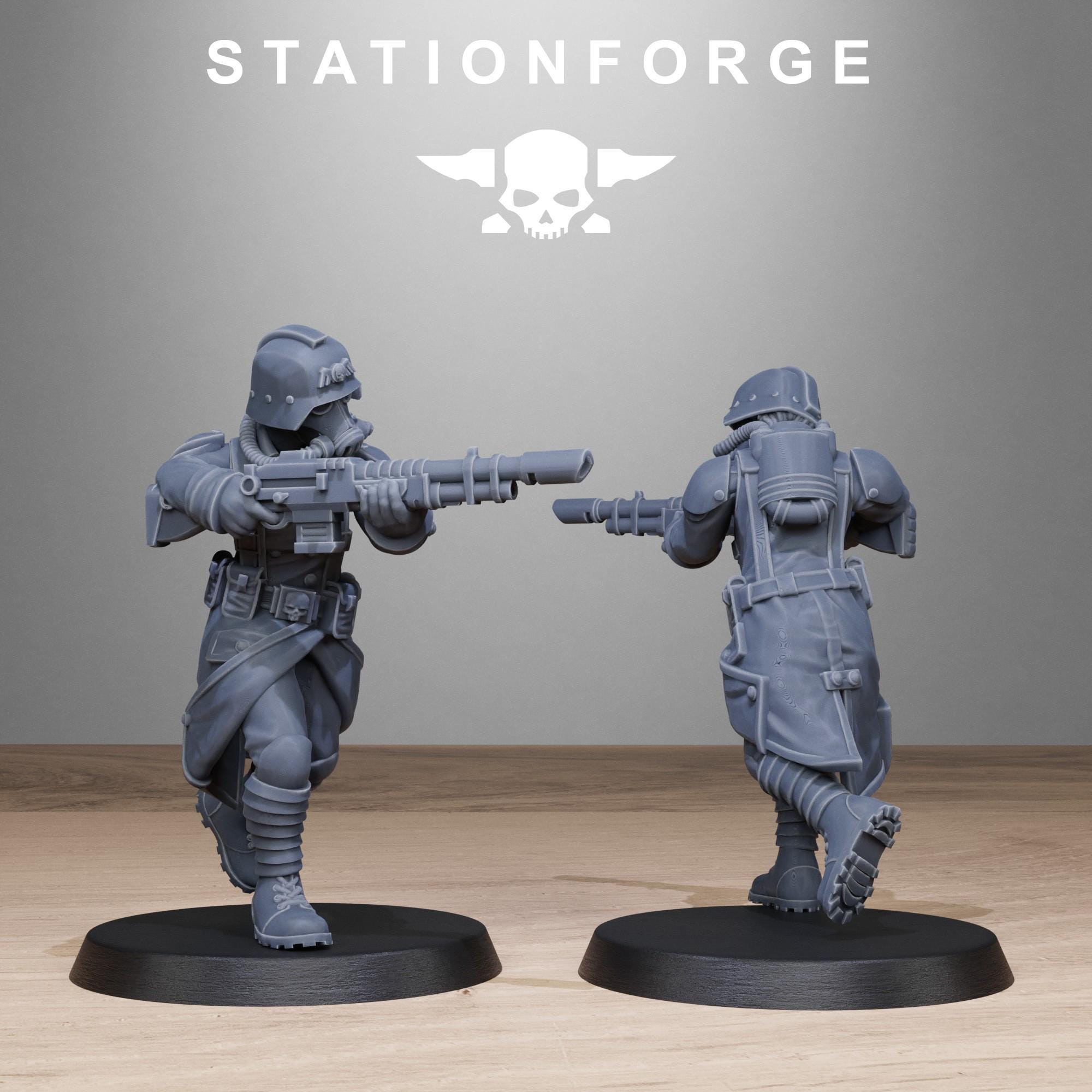 GrimGuard Sisters from StationForge/10 Wargame Miniatures +Gratis Bases