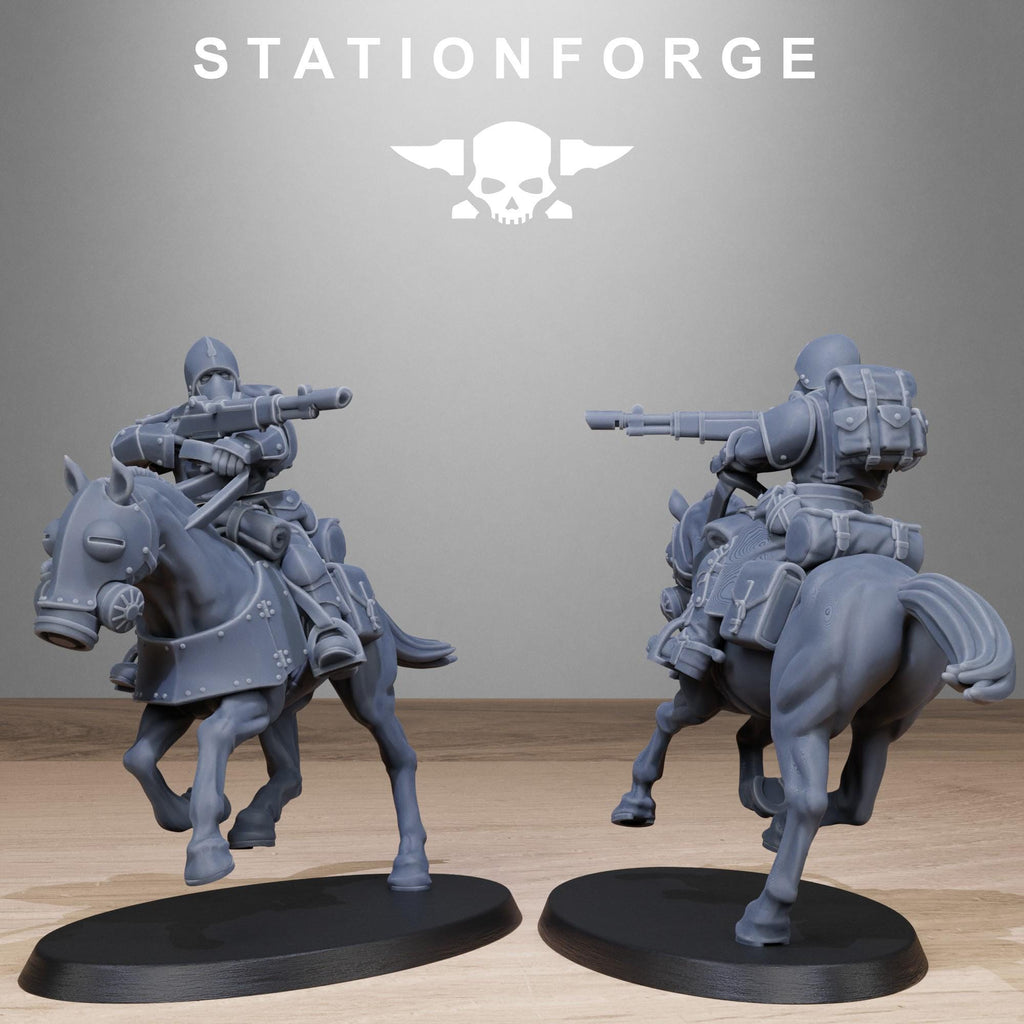 RoyalGuard Cavalry from StationForge/11 Wargame Miniatures +Gratis Bases