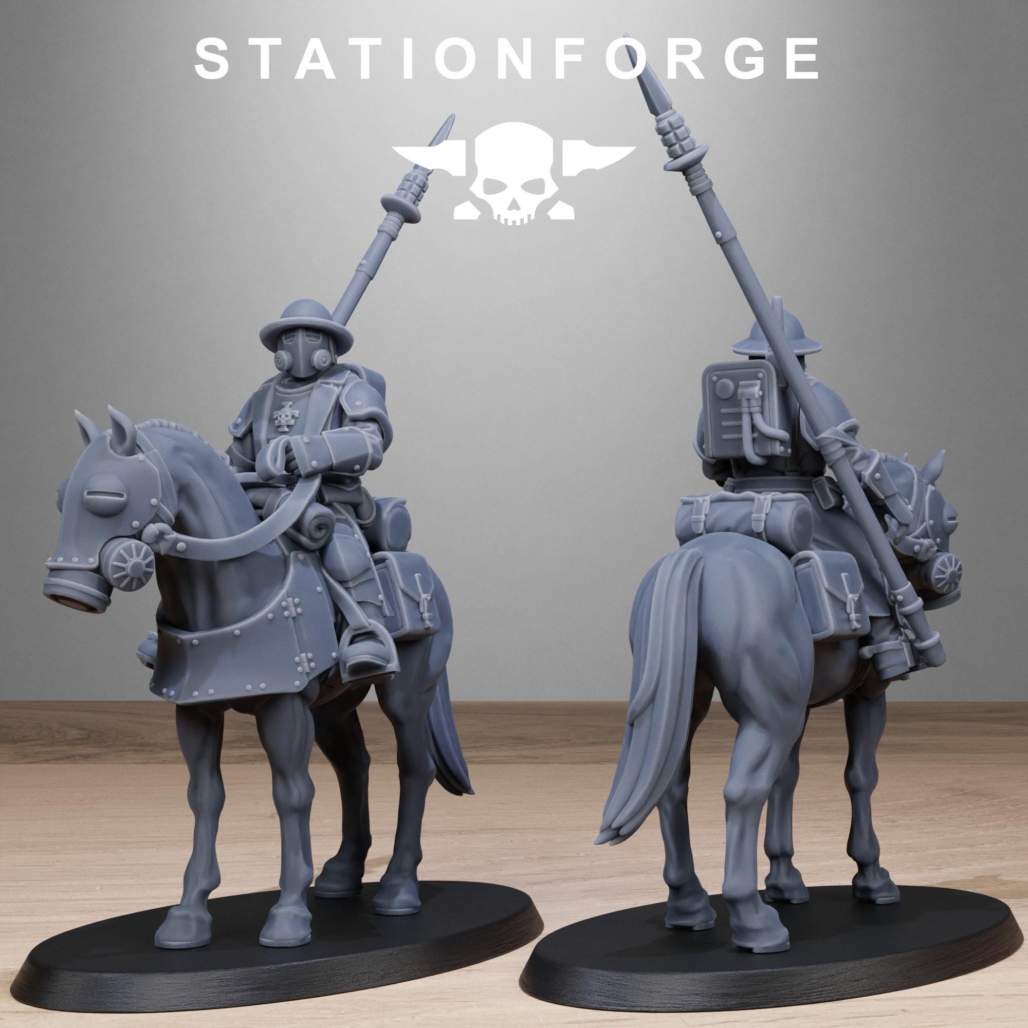 RoyalGuard Cavalry from StationForge/11 Wargame Miniatures +Gratis Bases