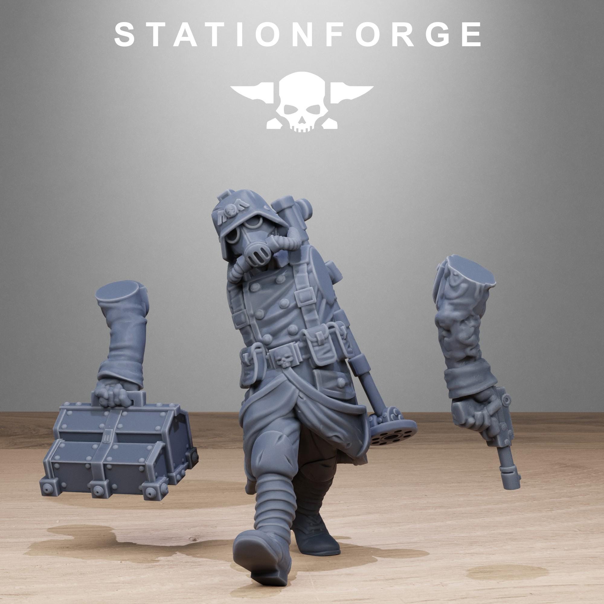 GrimGuard Radioactive Mutants from StationForge/10 Wargame Miniatures +Gratis Bases