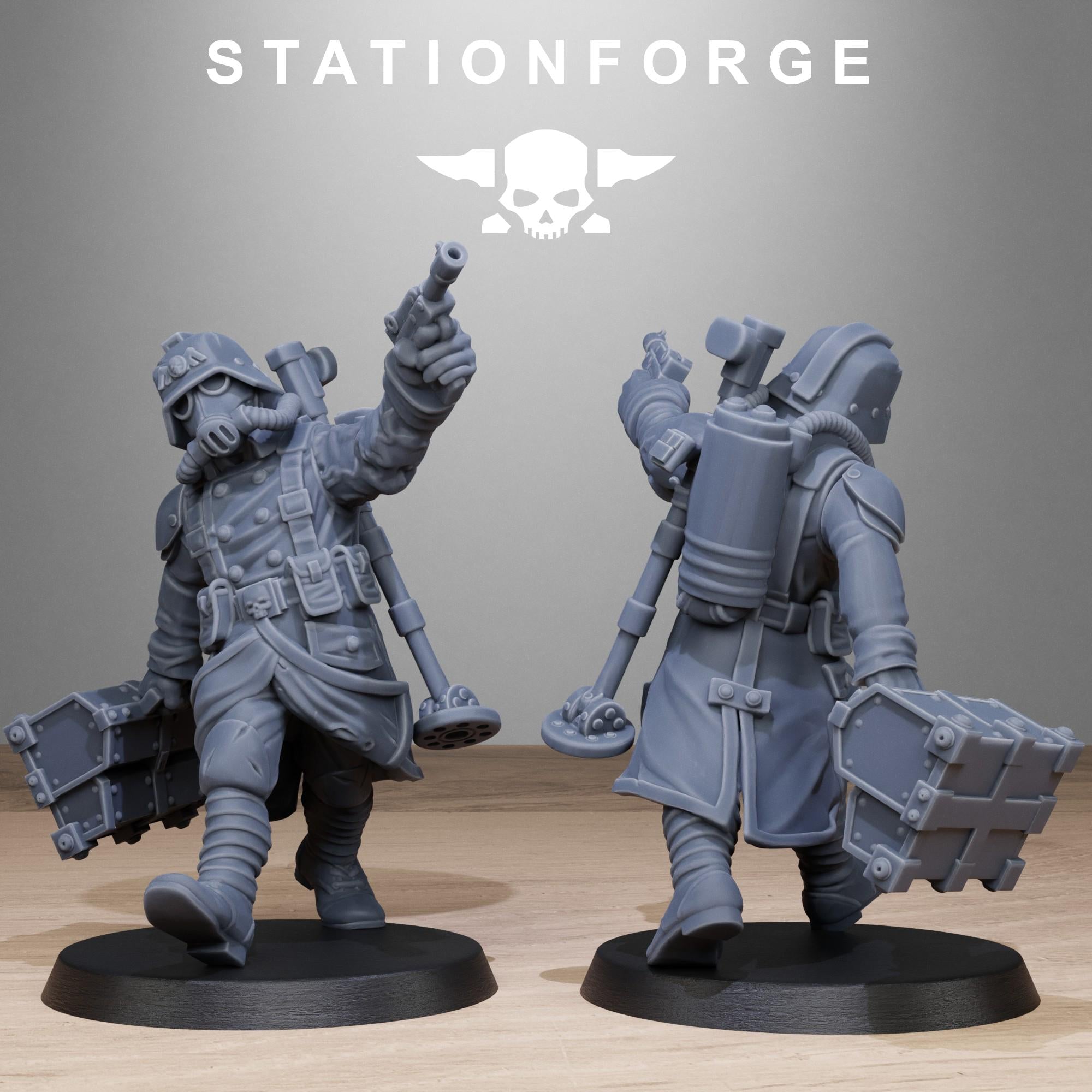 GrimGuard Radioactive Mutants from StationForge/10 Wargame Miniatures +Gratis Bases