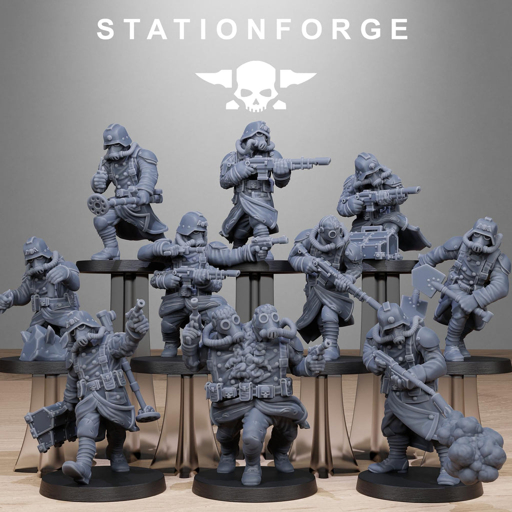 GrimGuard Radioactive Mutants from StationForge/10 Wargame Miniatures +Gratis Bases