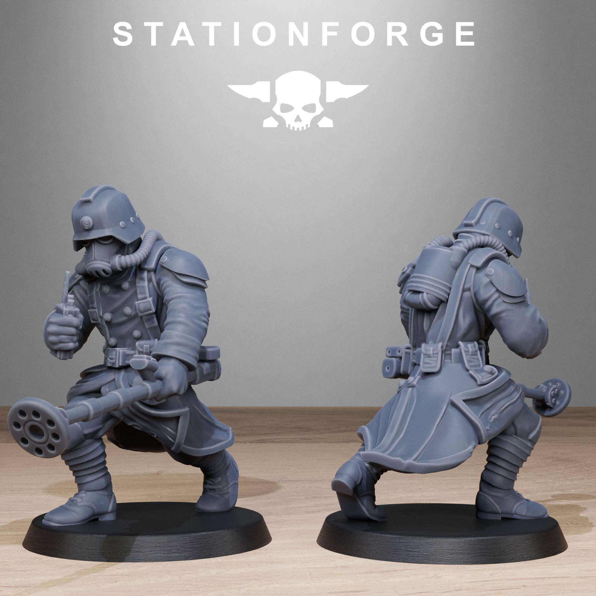 GrimGuard Radioactive Mutants from StationForge/10 Wargame Miniatures +Gratis Bases