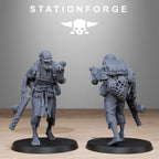 Corrupted Guard Abhumans from StationForge/10 Wargame Miniatures +Gratis Bases