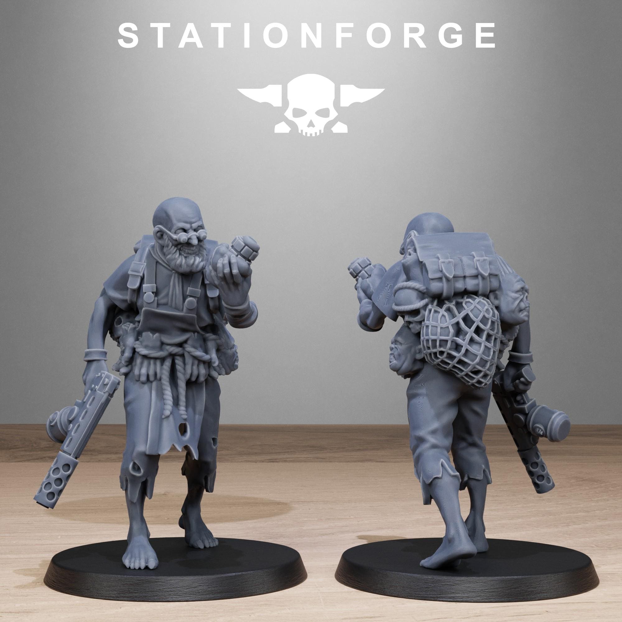 Corrupted Guard Abhumans from StationForge/10 Wargame Miniatures +Gratis Bases