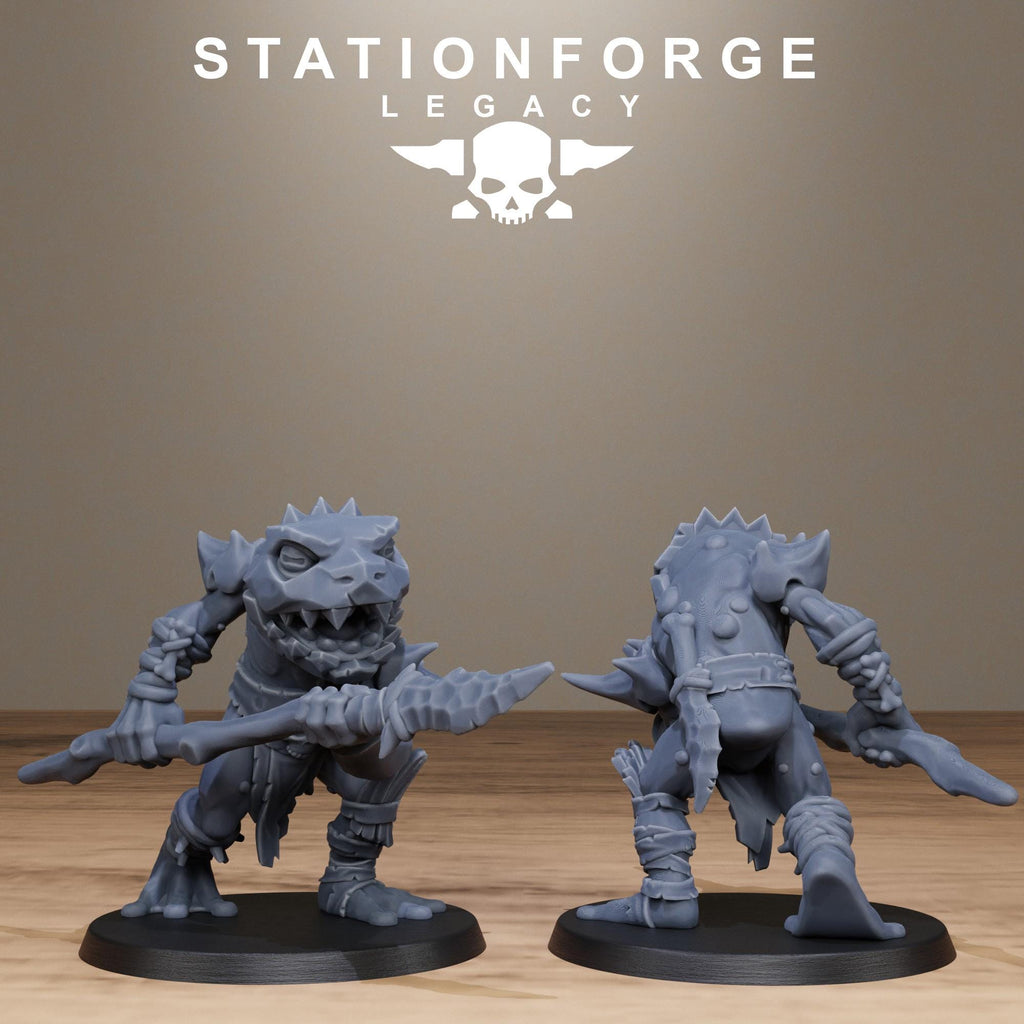 Bogkin Spearmen from StationForgeLegacy/10 Miniatures +Gratis Bases