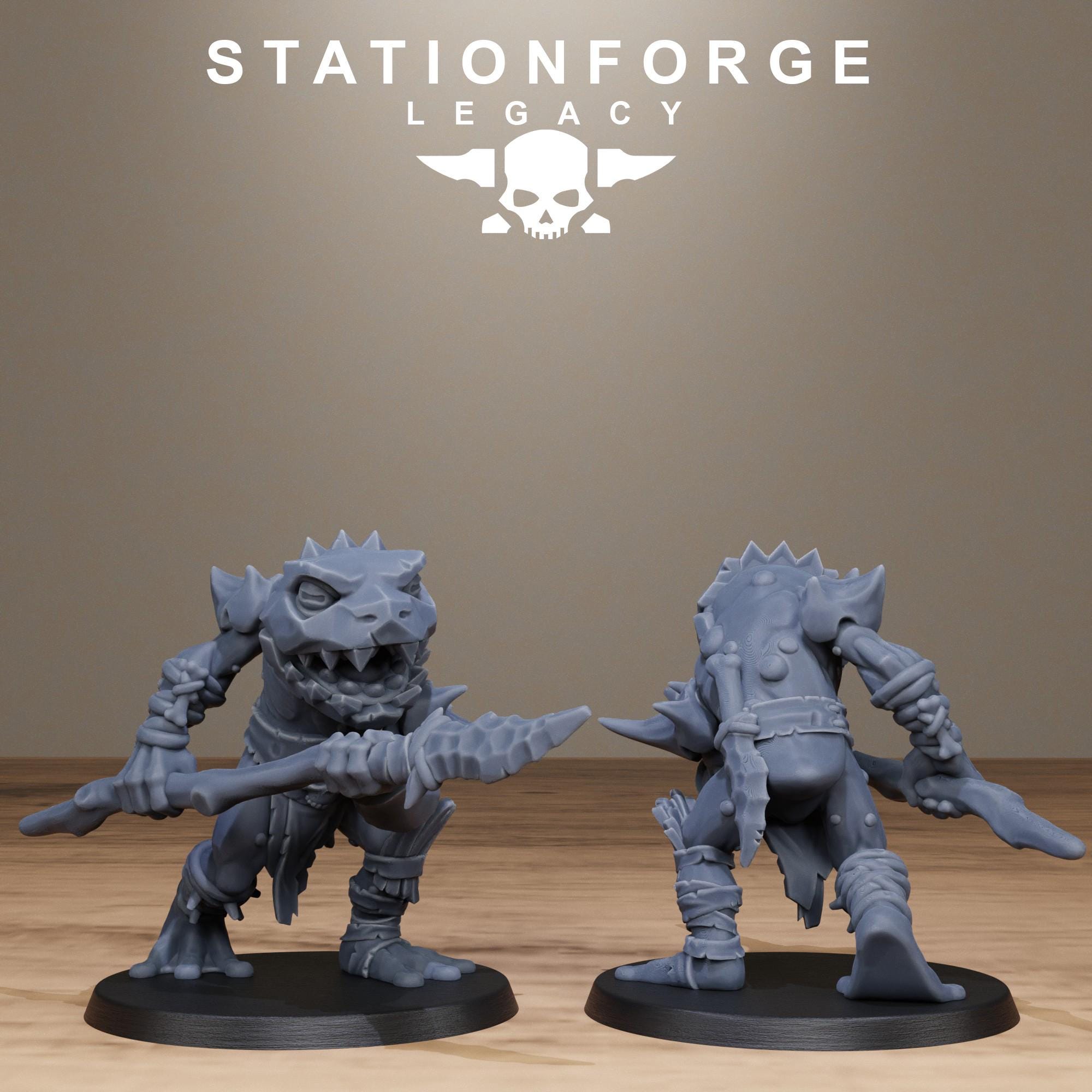 Bogkin Spearmen from StationForgeLegacy/10 Miniatures +Gratis Bases