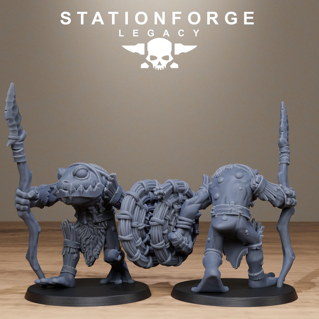 Bogkin Spearmen from StationForgeLegacy/10 Miniatures +Gratis Bases