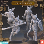 Paladin Nun from Across the Realms,2 Wargame Miniature+ Gratis Bases