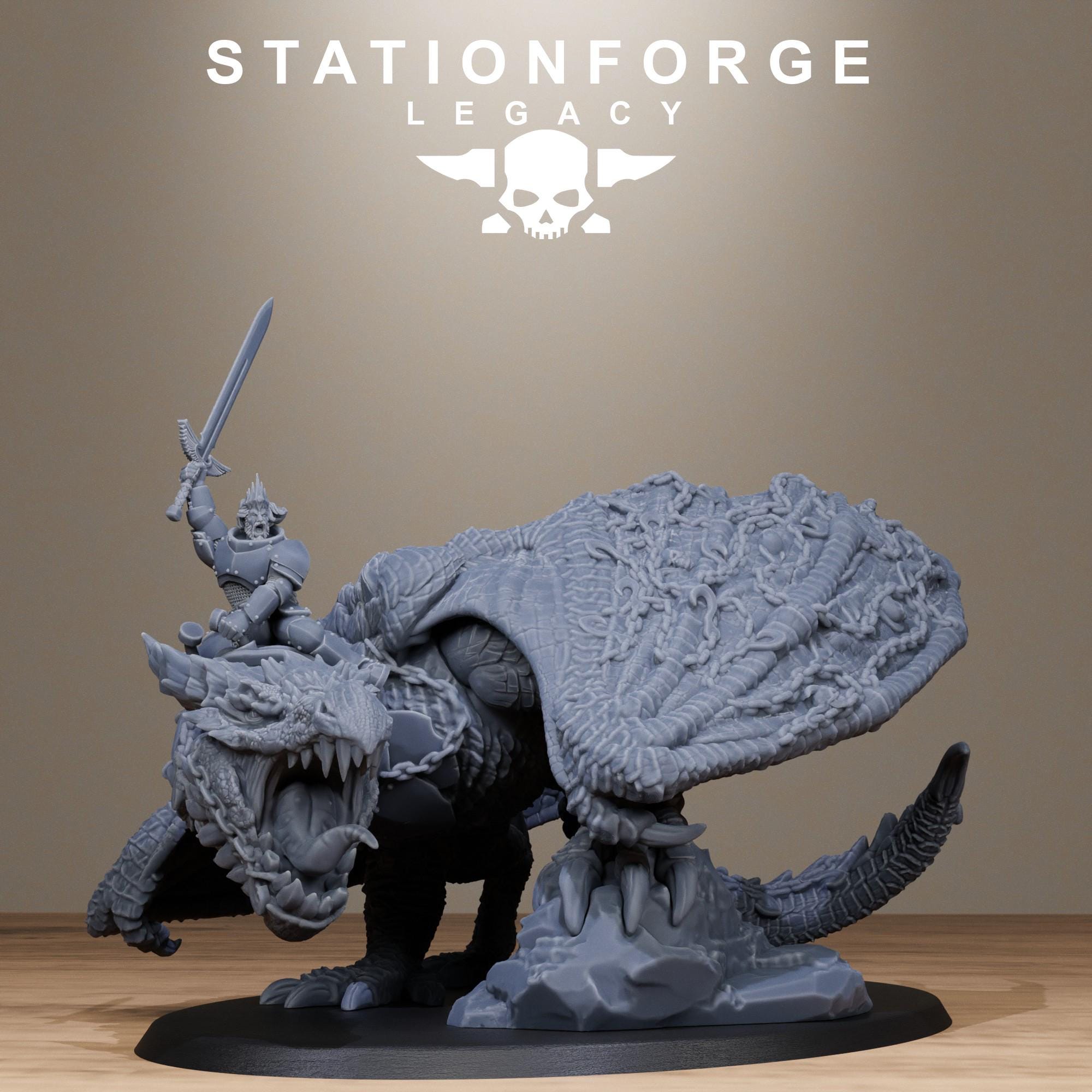 Solaris Dragon from StationForgeLegacy/Tabletop Miniature +Gratis Base