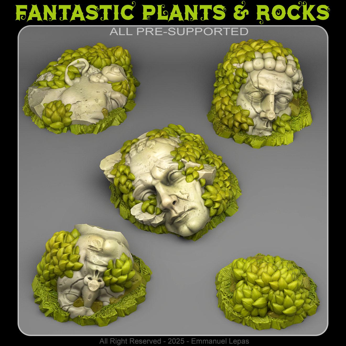 Overgrown Statues from Fantastic Plants And Rocks /5 Miniatures
