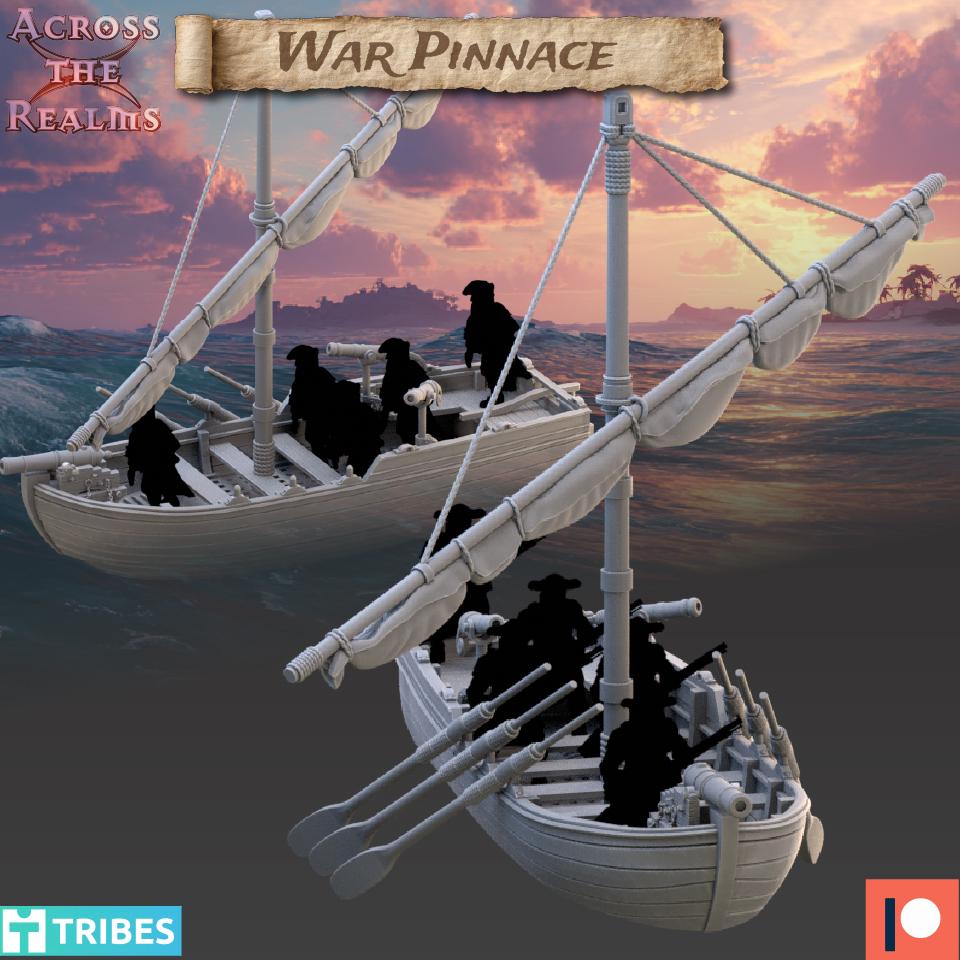 War Pinnace from Across the Realms, Wargame Miniature /whole set