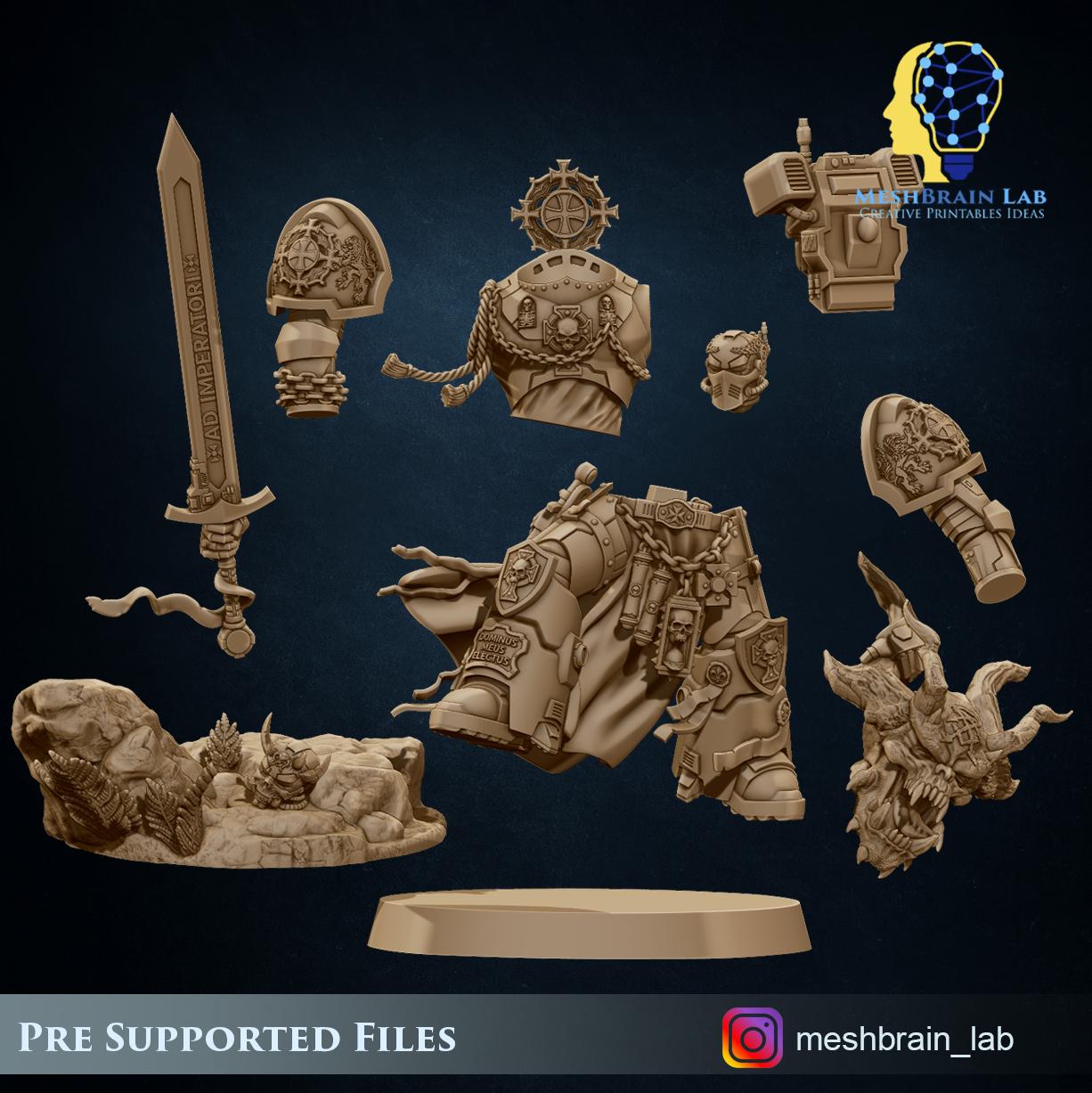 Imperialer Marine-Kreuzfahrer Electus from MeshBrainLab/Wargame Miniature+ Gratis Base