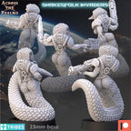 Snakesfolk Invaders from Across the Realms,5 Wargame Miniatures+ Gratis Bases