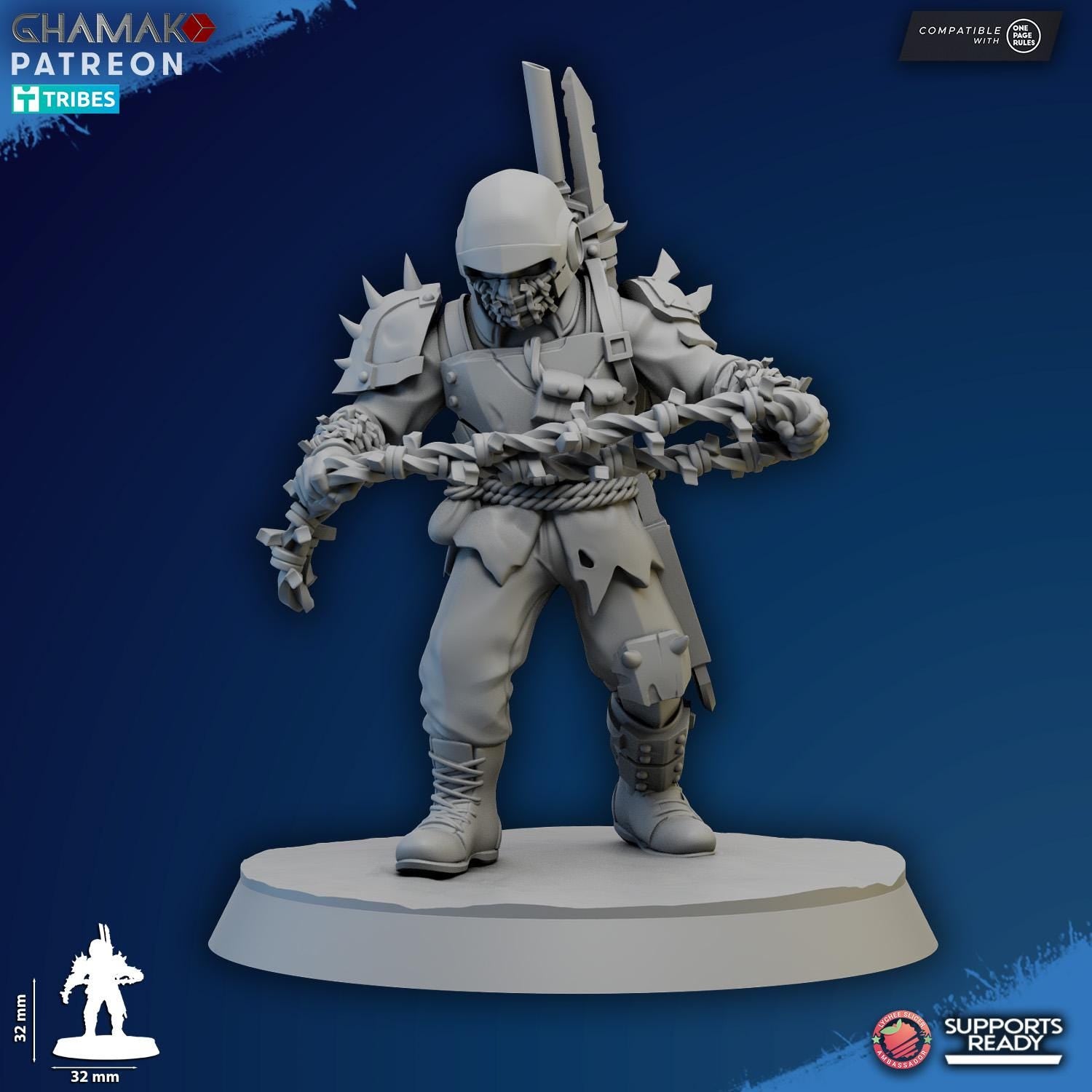 Torturer And Prisoners from Ghamak, 4 Wargame Miniatures+ Gratis Bases