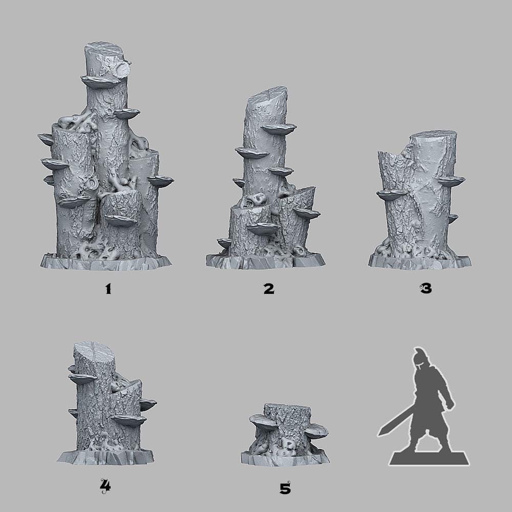 Enchanted Mushroom Logs from Fantastic Plants And Rocks /5 Miniatures