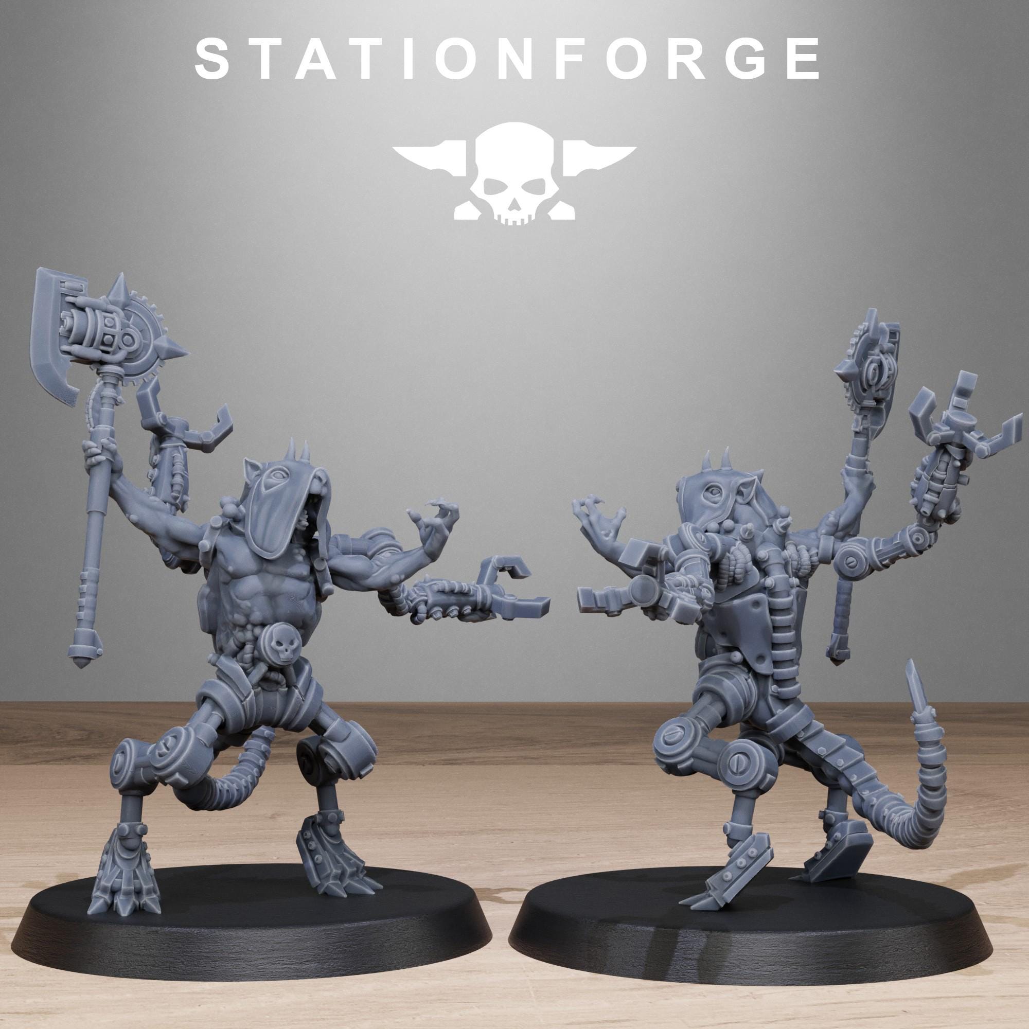 Raticus Technoclaw von StationForge/Wargame Miniaturen, 10 Figuren +Bases