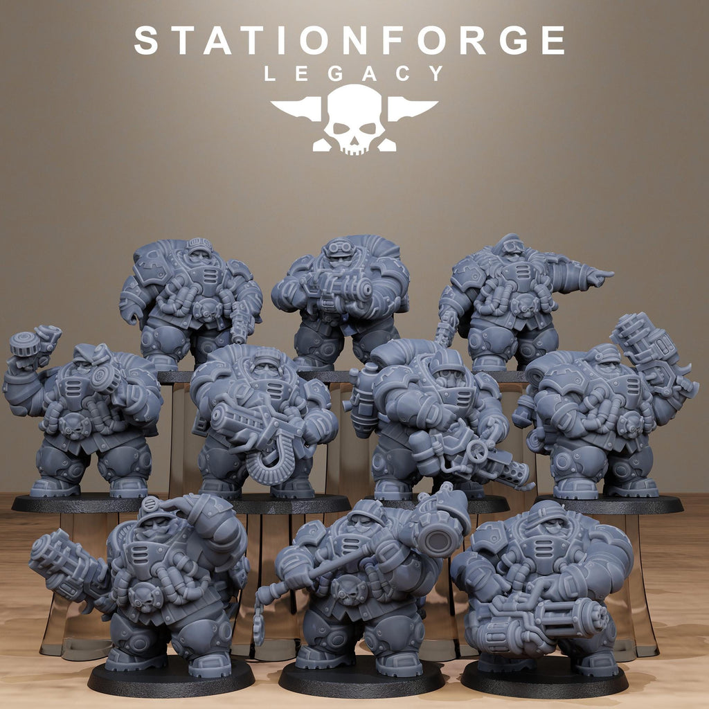 Ironvale Gearholders Infantry from StationForgeLegacy/10 Miniatures +Gratis Bases