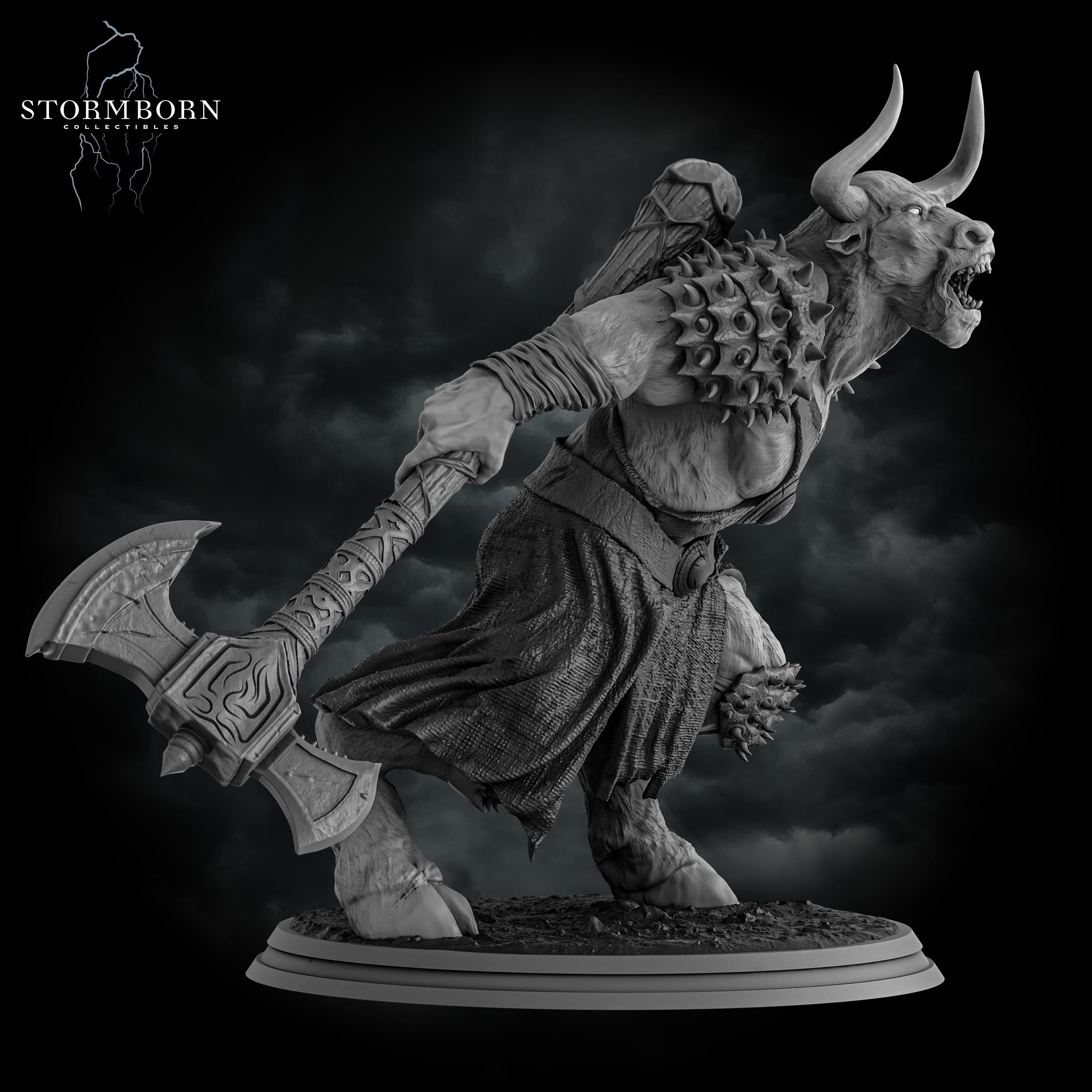 Minotaur from Stormborn Collectibles, Wargame Miniature+ Gratis Base
