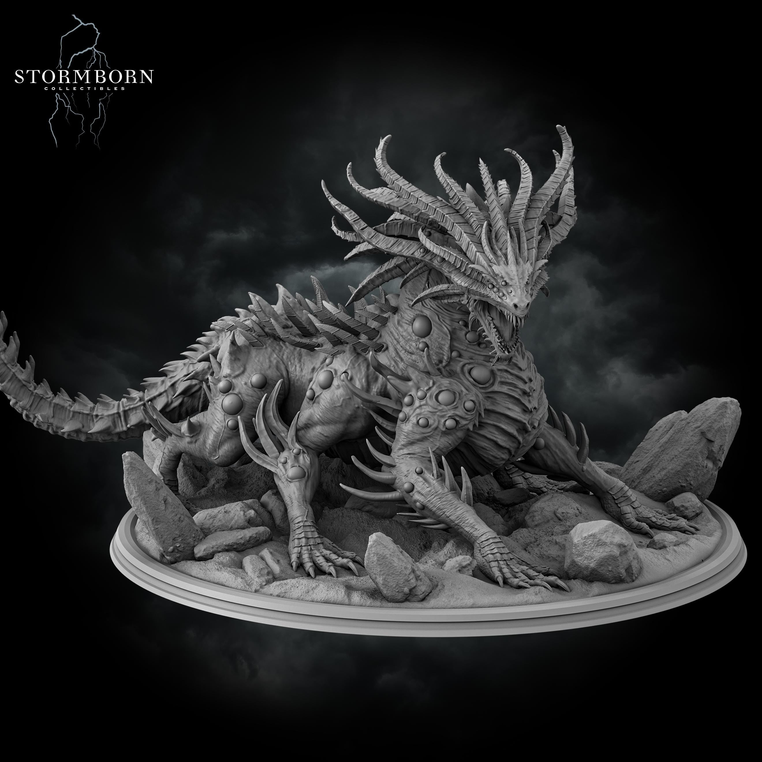 Basilisk King from Stormborn Collectibles, Wargame Miniature+ Base