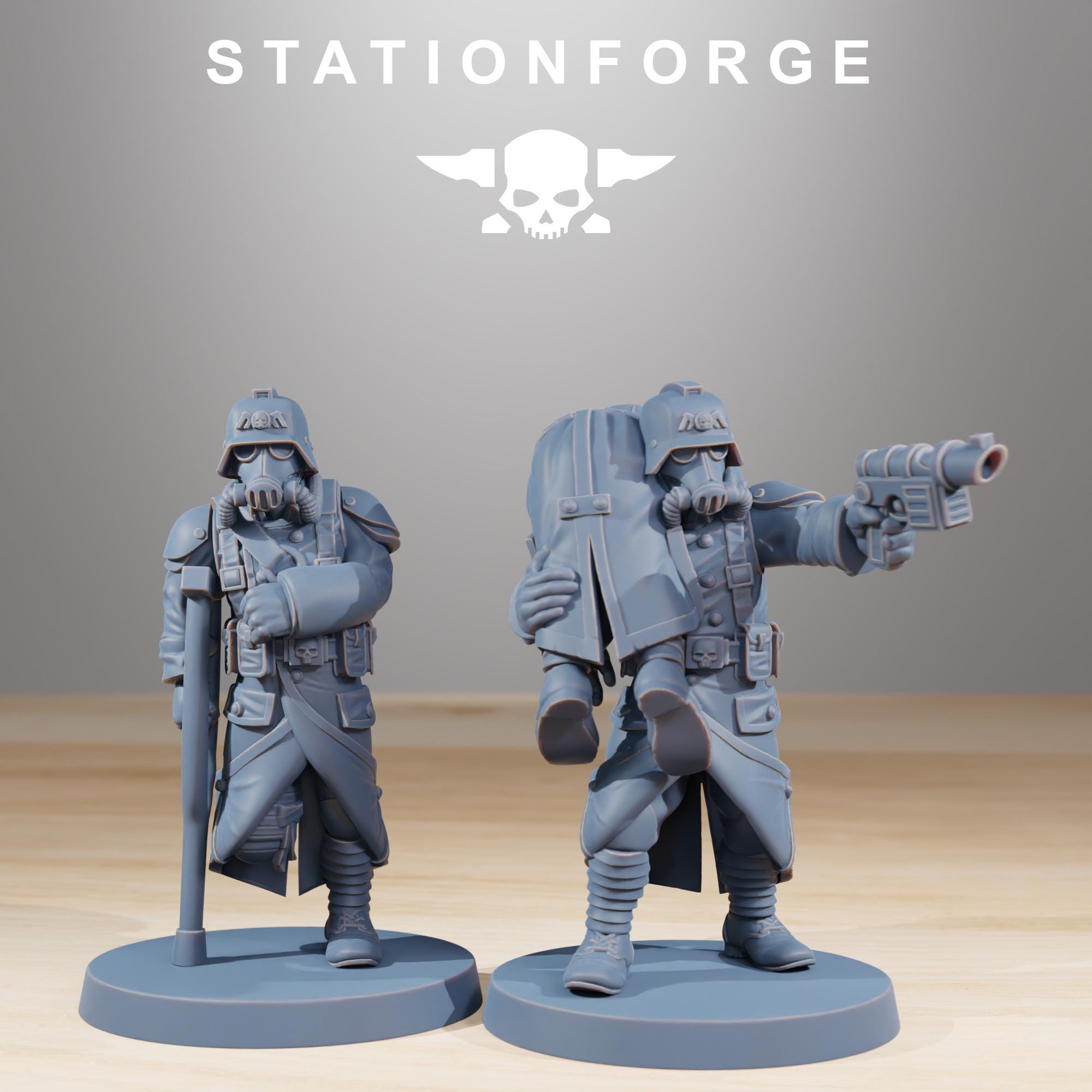GrimGuard Casualties from StationForge/11 Miniatures +Gratis Bases
