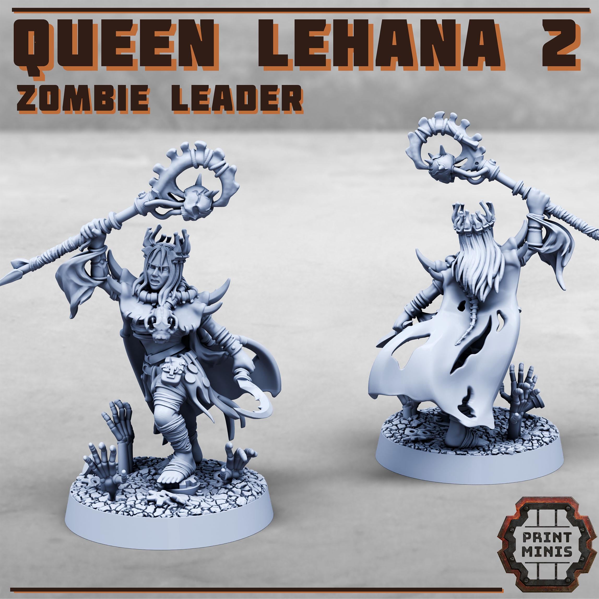 Queen Lehana 2 from PrintMinis/ Wargame, Tabletop Miniatur+ Base