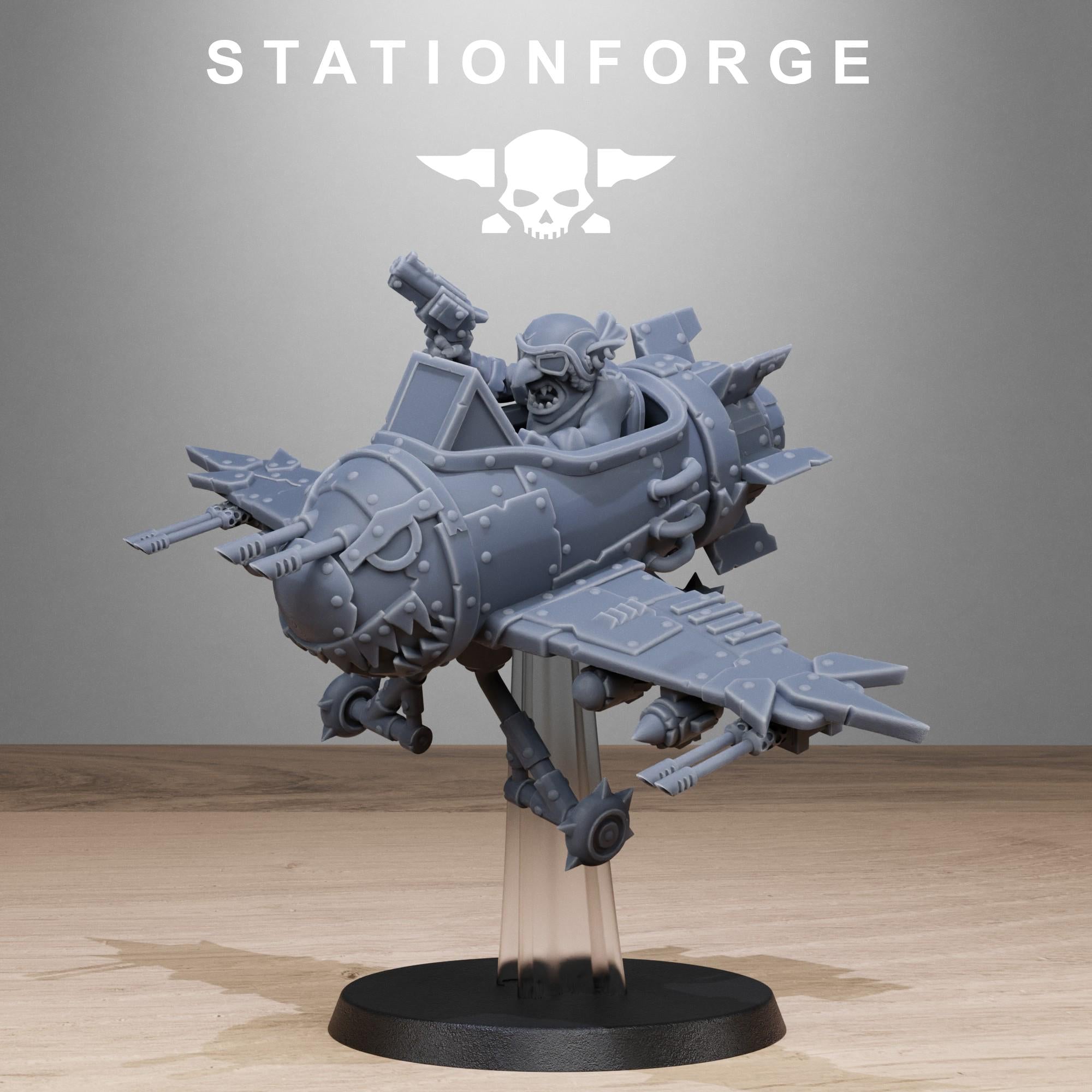 Orkaz Gobs Plane from StationForge/3 Miniatures +Gratis Bases