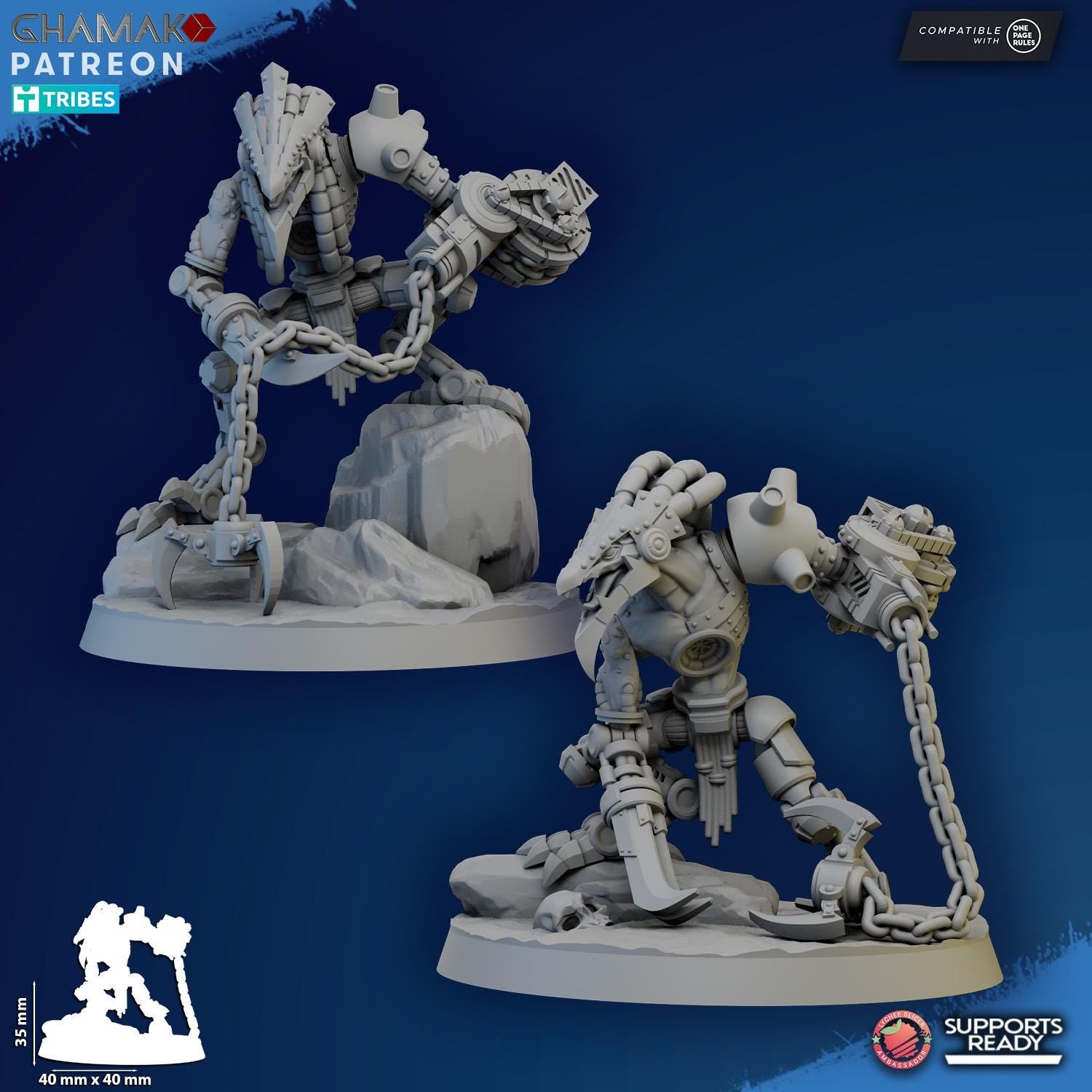 Razors from Ghamak, 2 Wargame Miniatures+ Gratis Bases