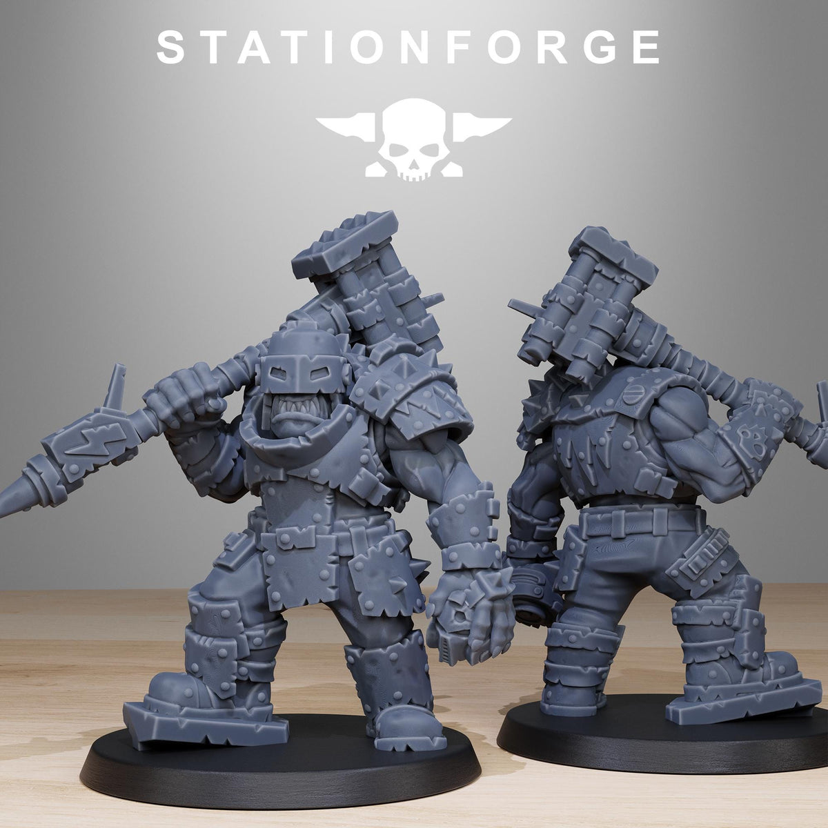 Orkaz Smasherz from StationForge/8 Miniatures +Gratis Bases