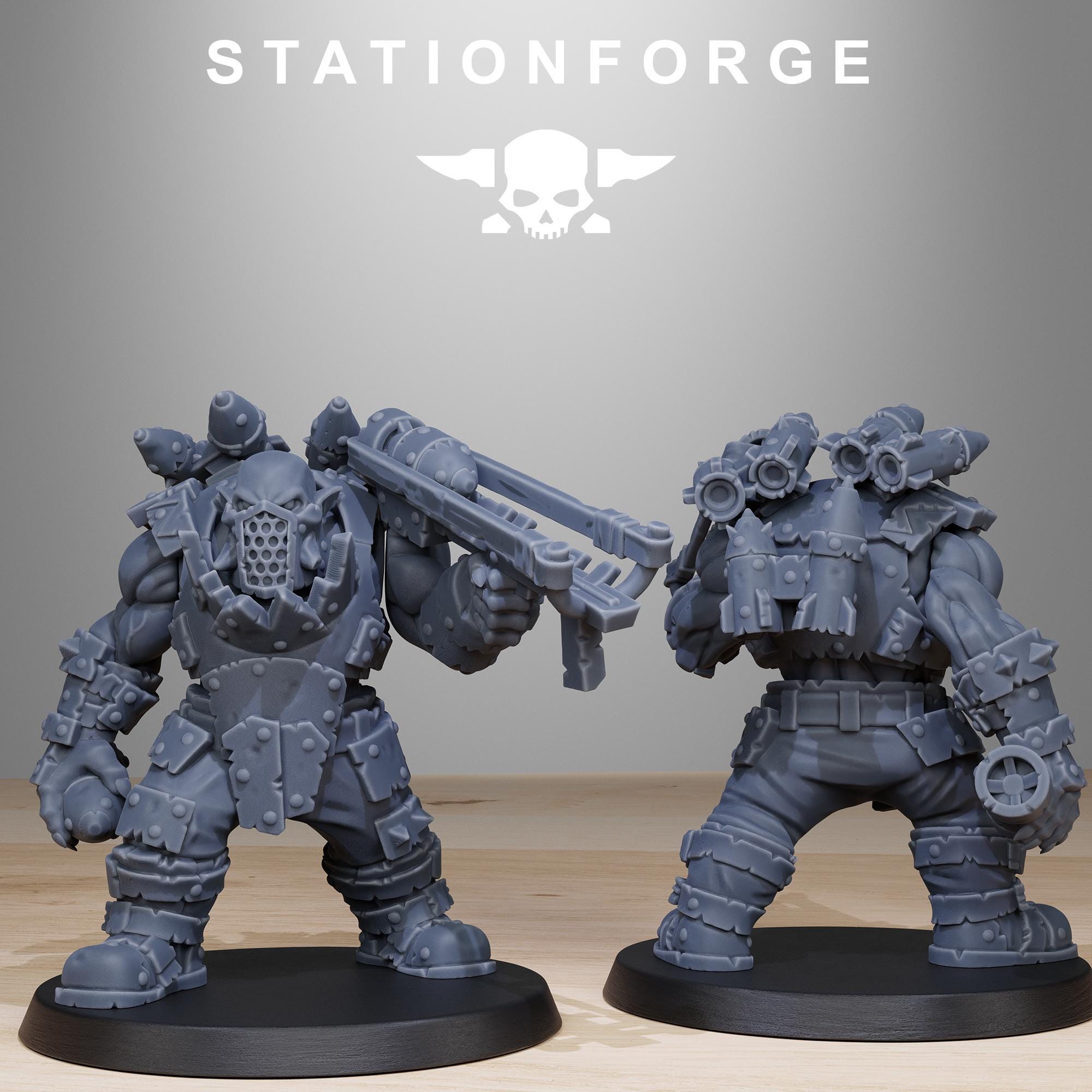 Orkaz Smasherz from StationForge/8 Miniatures +Gratis Bases