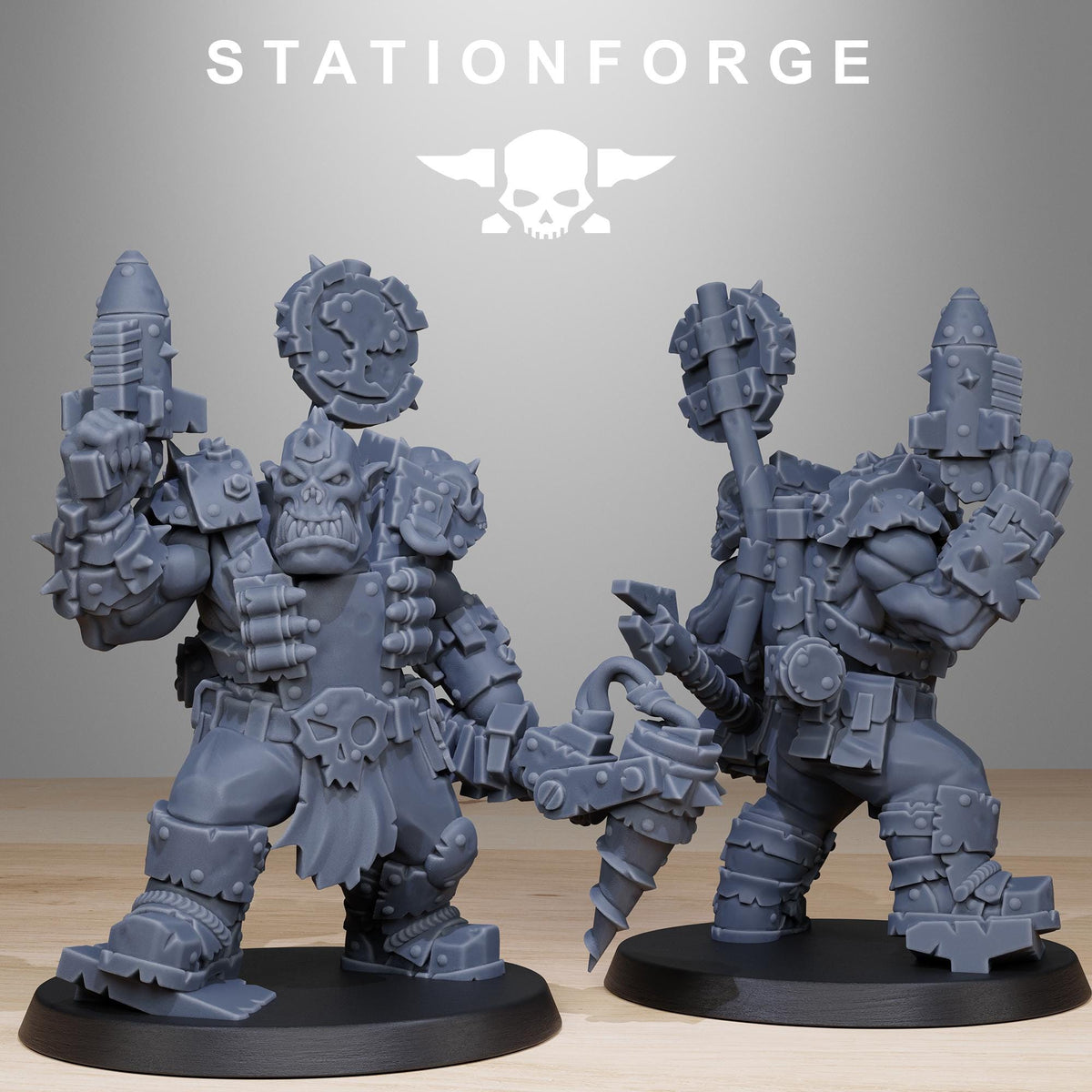Orkaz Smasherz from StationForge/8 Miniatures +Gratis Bases
