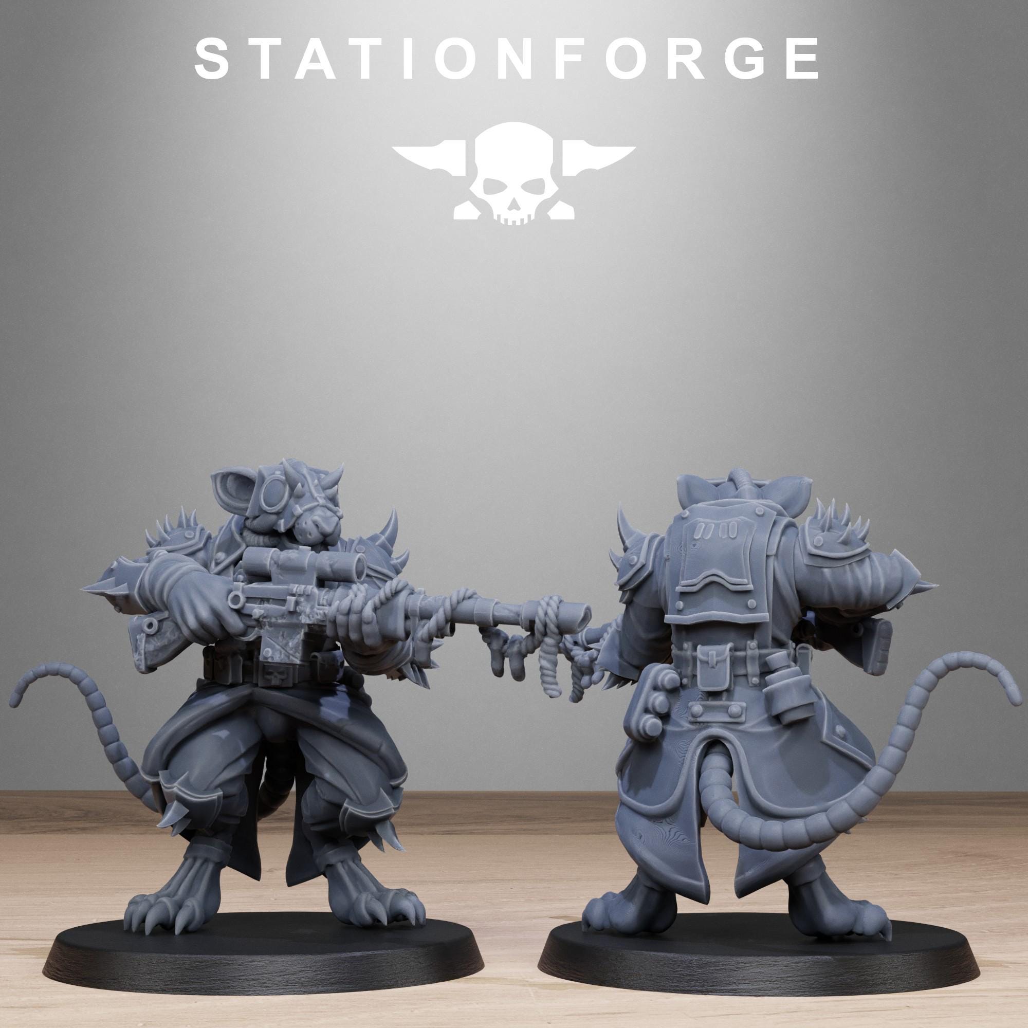 Corrupted Guard Raticus from StationForge/10 Miniatures +Gratis Bases