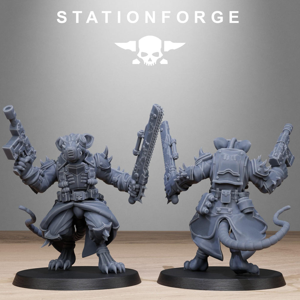 Corrupted Guard Raticus from StationForge/10 Miniatures +Gratis Bases