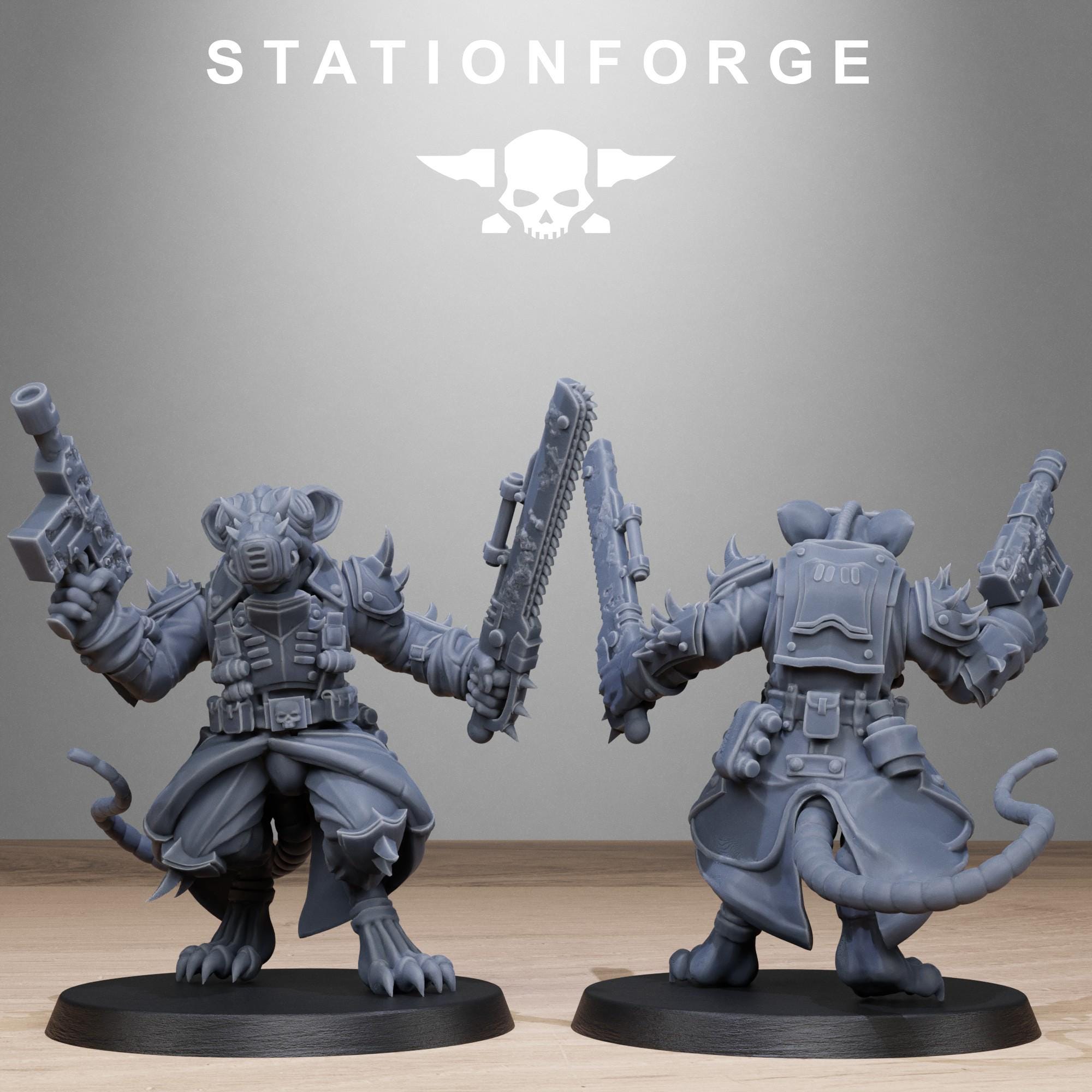 Corrupted Guard Raticus from StationForge/10 Miniatures +Gratis Bases