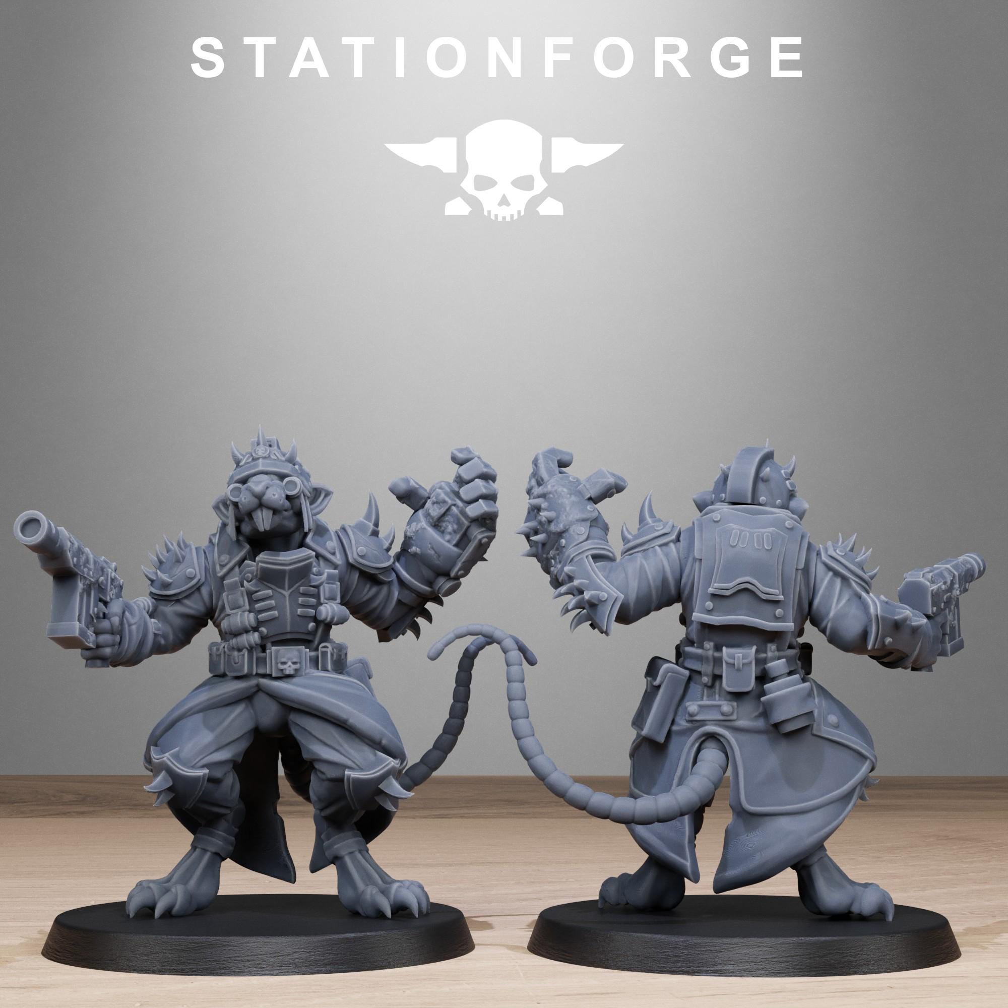 Corrupted Guard Raticus from StationForge/10 Miniatures +Gratis Bases