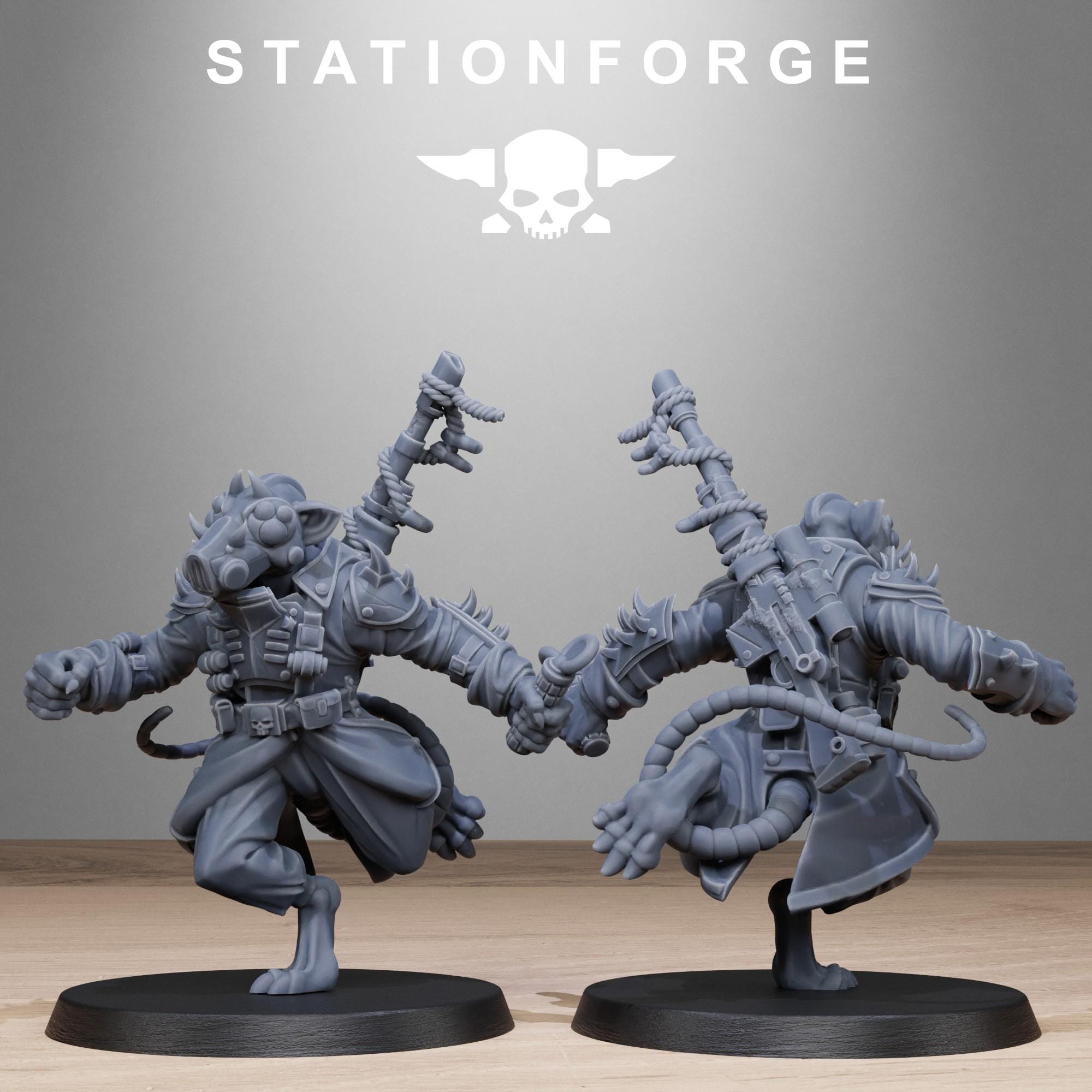 Corrupted Guard Raticus from StationForge/10 Miniatures +Gratis Bases