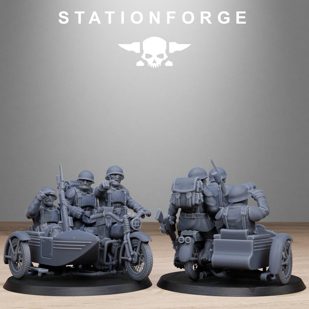 FreeGuard Bikers from StationForge/10 Tabletop, Wargame Miniatures +Gratis Bases