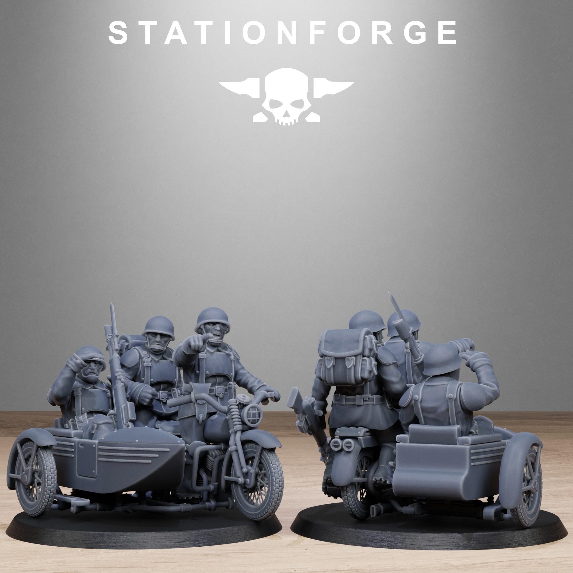 FreeGuard Bikers from StationForge/10 Tabletop, Wargame Miniatures +Gratis Bases