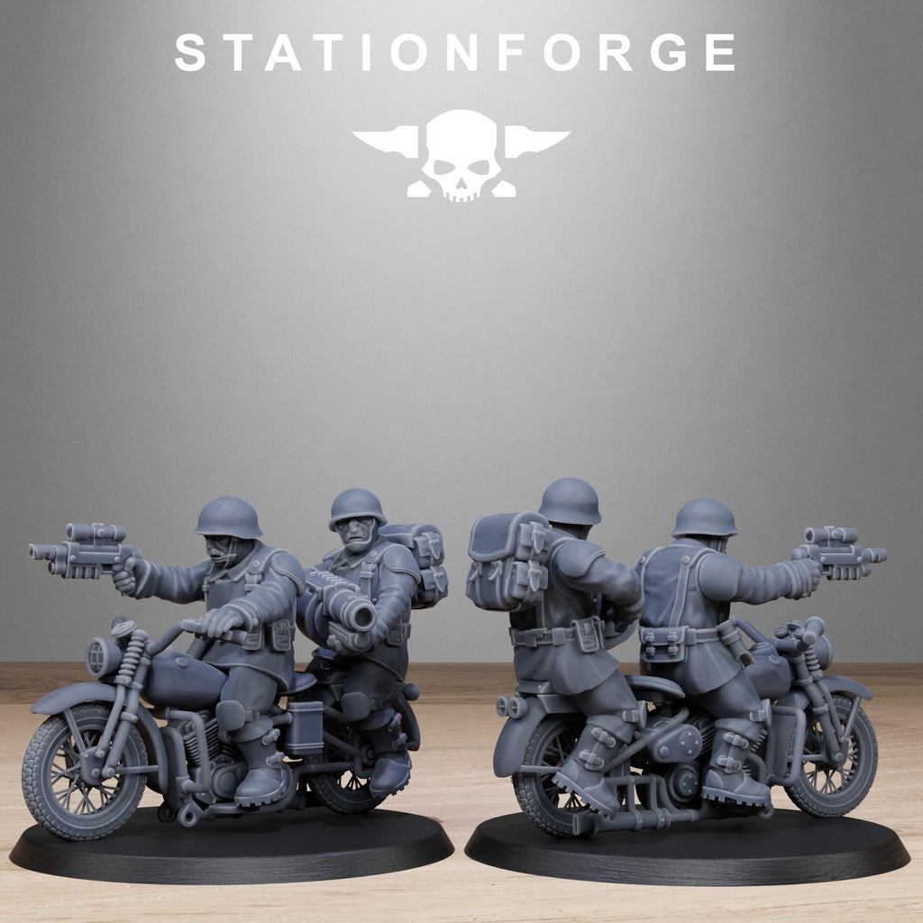 FreeGuard Bikers from StationForge/10 Tabletop, Wargame Miniatures +Gratis Bases