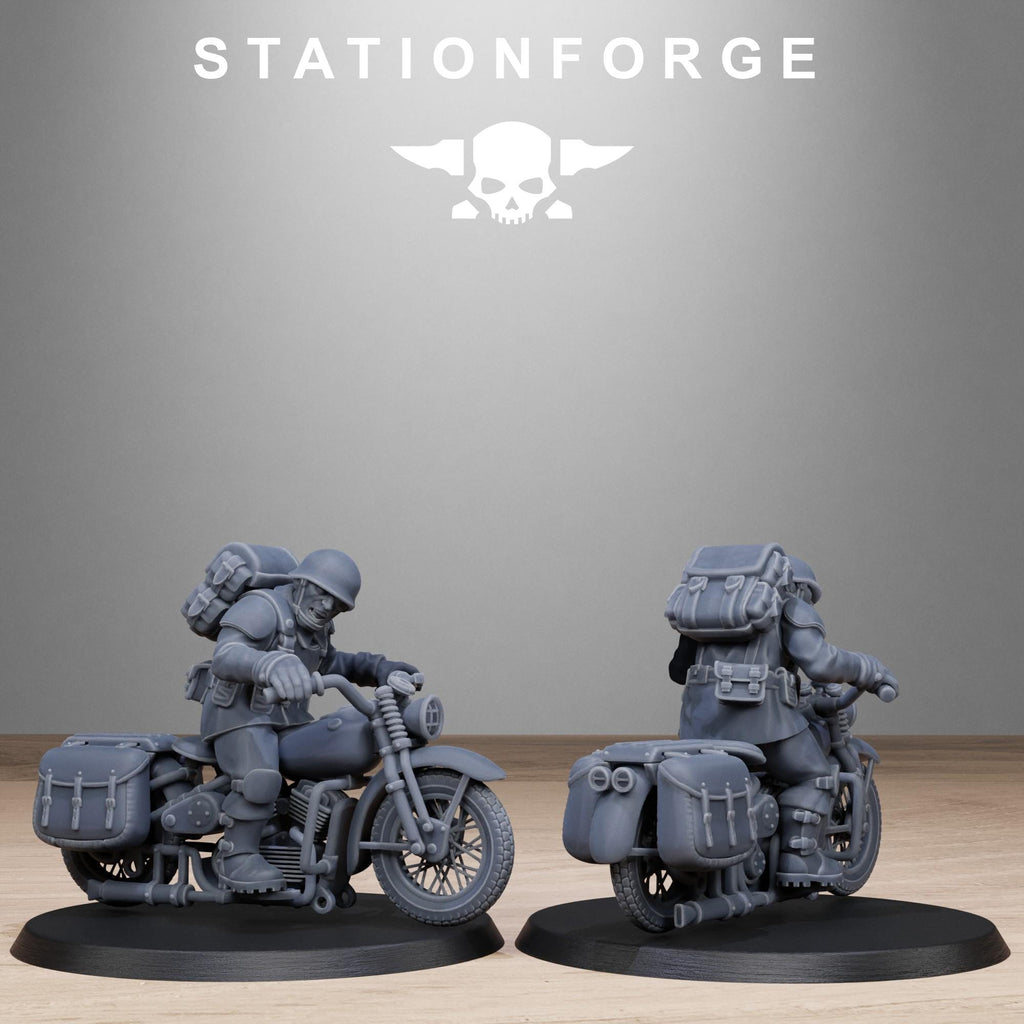 FreeGuard Bikers from StationForge/10 Tabletop, Wargame Miniatures +Gratis Bases